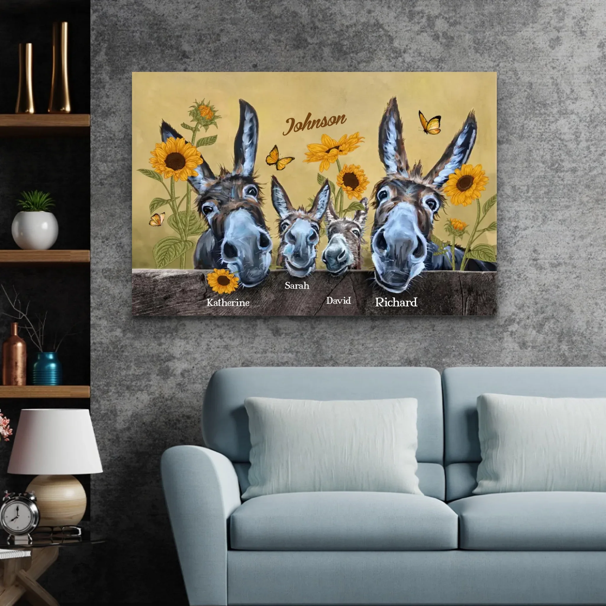 Personalized Canvas "Donkey Family" - Image 4