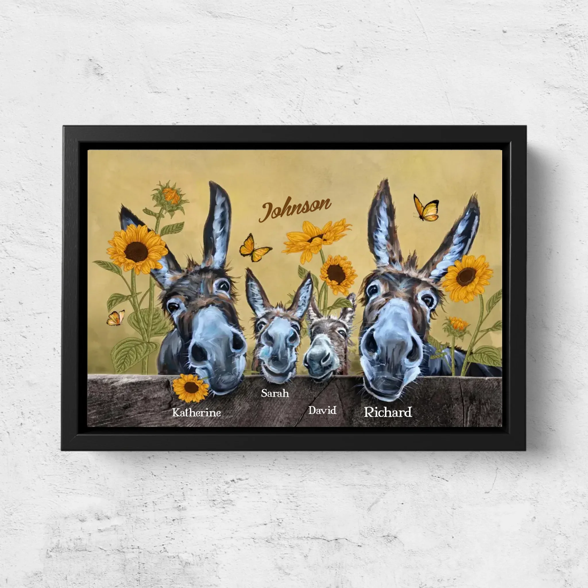 Personalized Canvas "Donkey Family" - Image 5