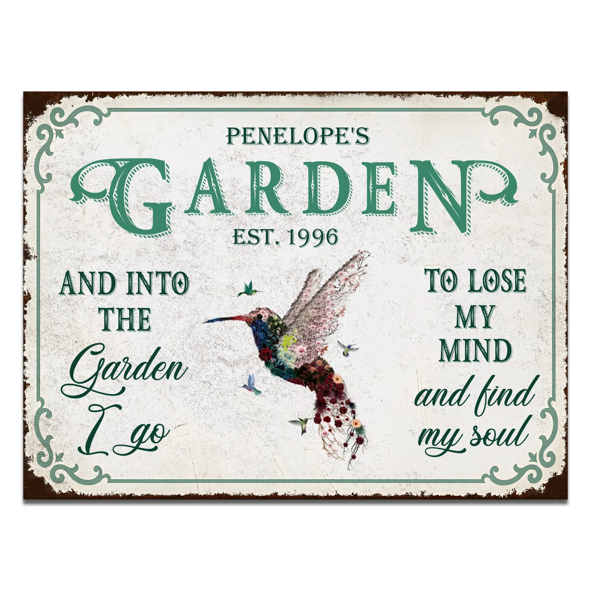 Personalized Aluminum Garden Sign "A garden is a heaven with stars made of flowers" - Image 4
