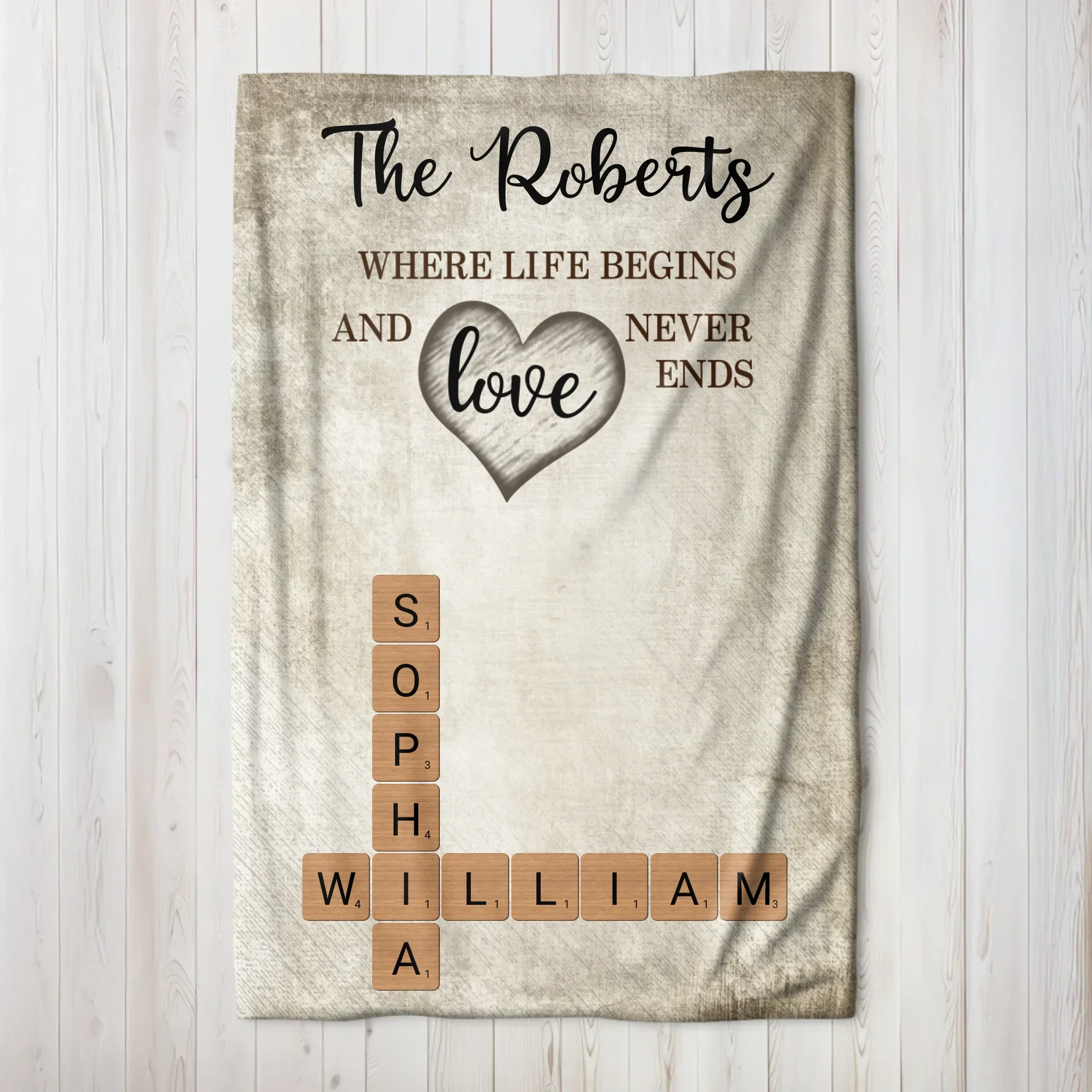 Personalized Blanket – A little bit of crazy, a little bit of loud and a hole lot of love - Crossword Art