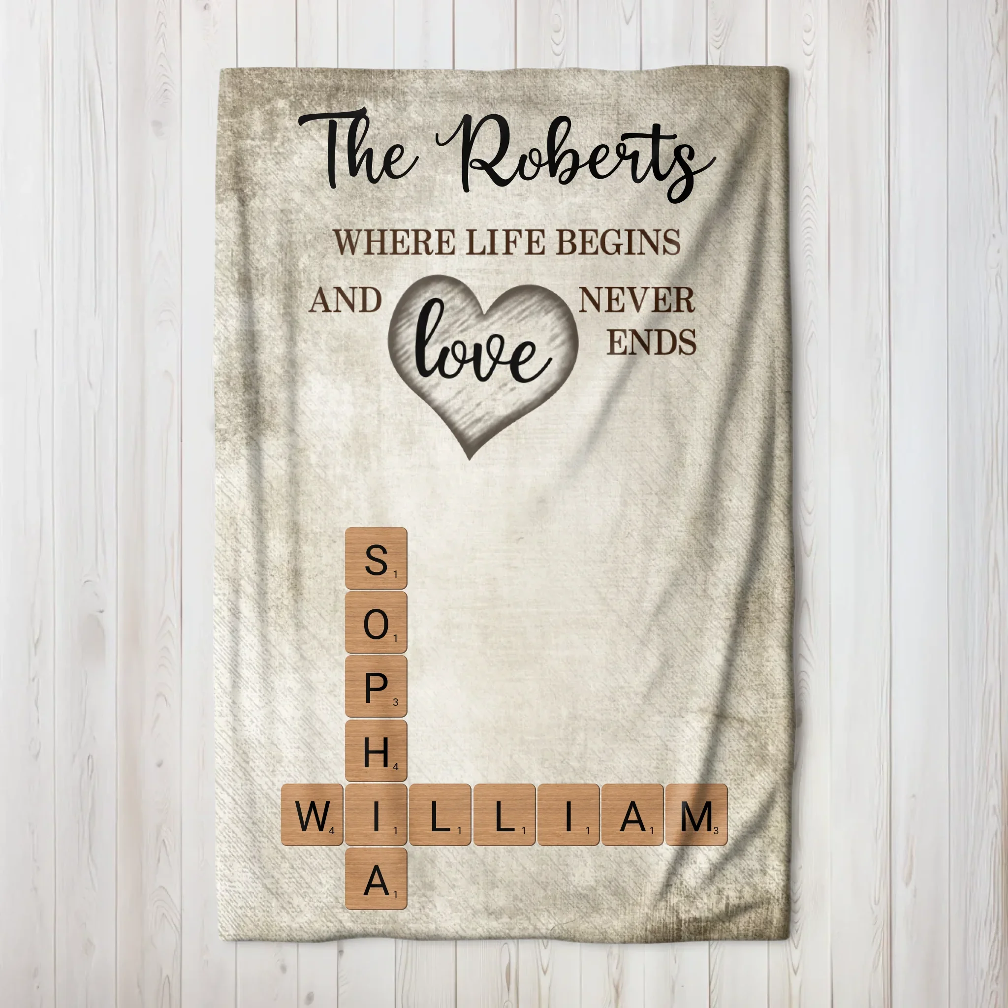 Personalized Blanket – A little bit of crazy, a little bit of loud and a hole lot of love - Crossword Art - Image 6