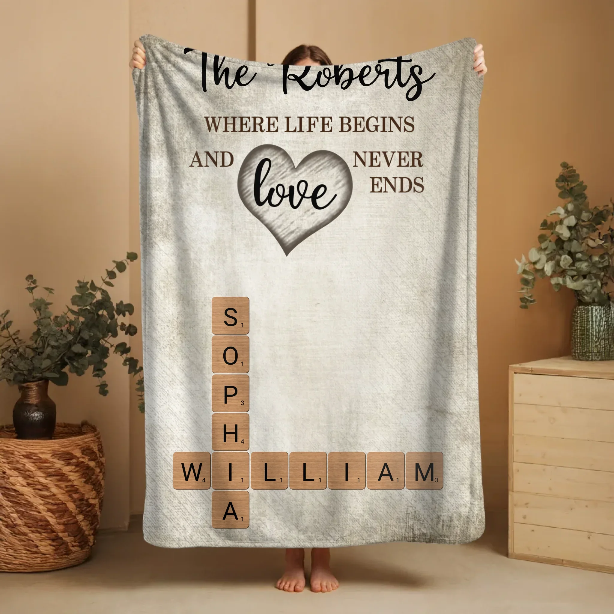 Personalized Blanket – A little bit of crazy, a little bit of loud and a hole lot of love - Crossword Art - Image 7