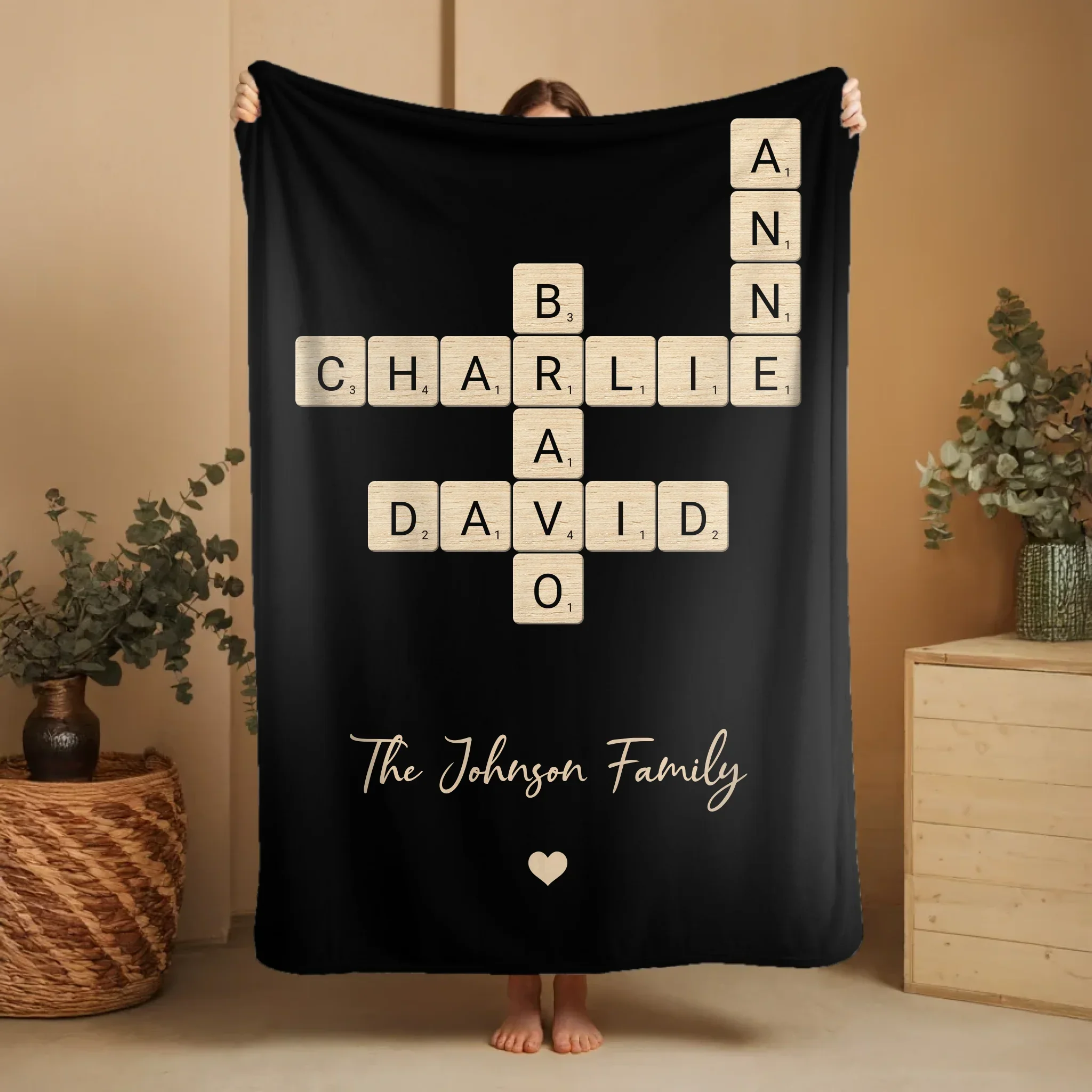 Personalized Blanket "Family Crossword Art" - Image 7