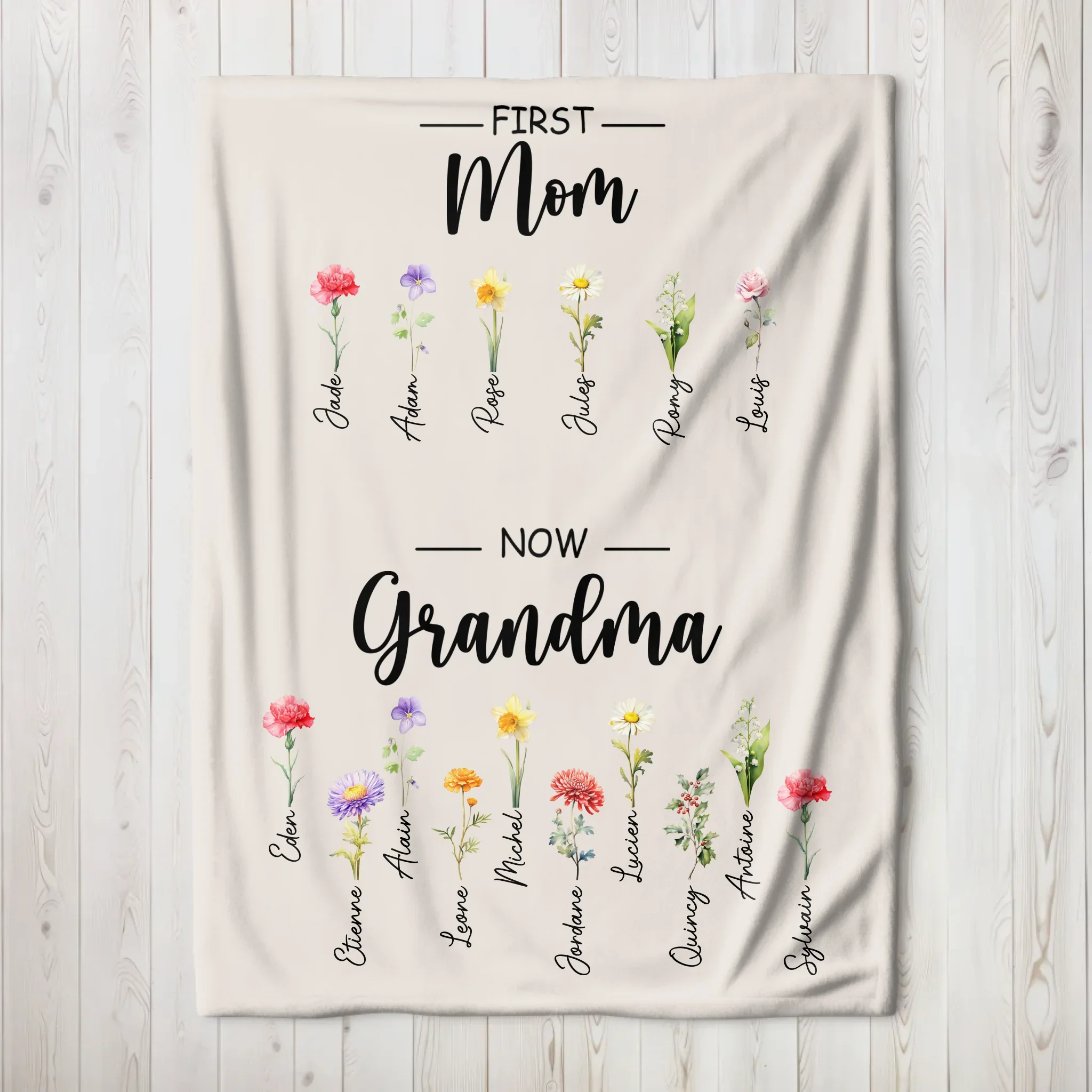 Personalized Blanket “First Mom, now Grandma” - Image 3