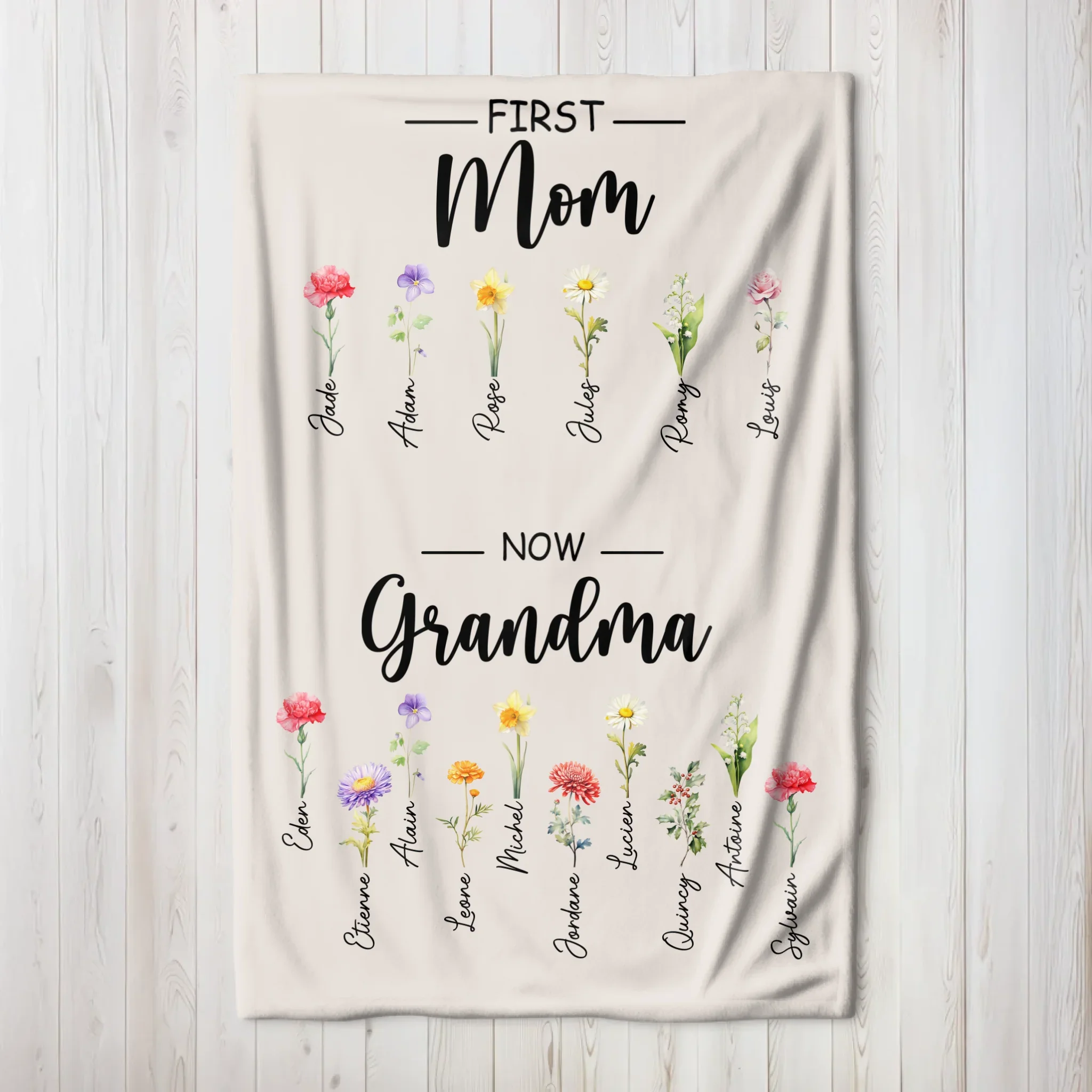 Personalized Blanket “First Mom, now Grandma” - Image 6