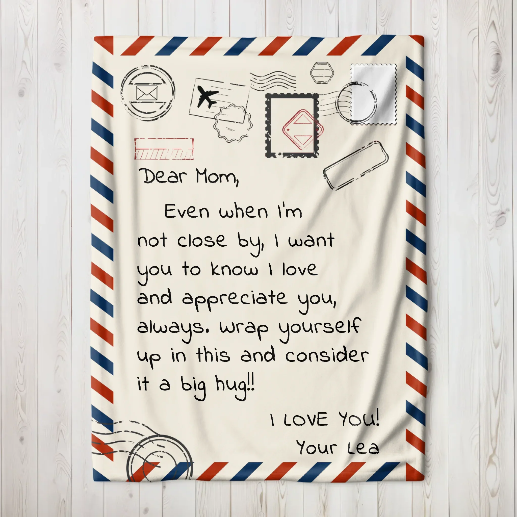 Personalized Blanket – I Love You Mom Letter - Image 3