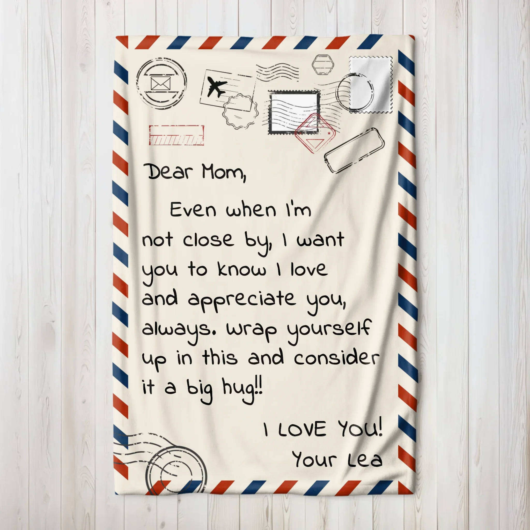 Personalized Blanket – I Love You Mom Letter - Image 6