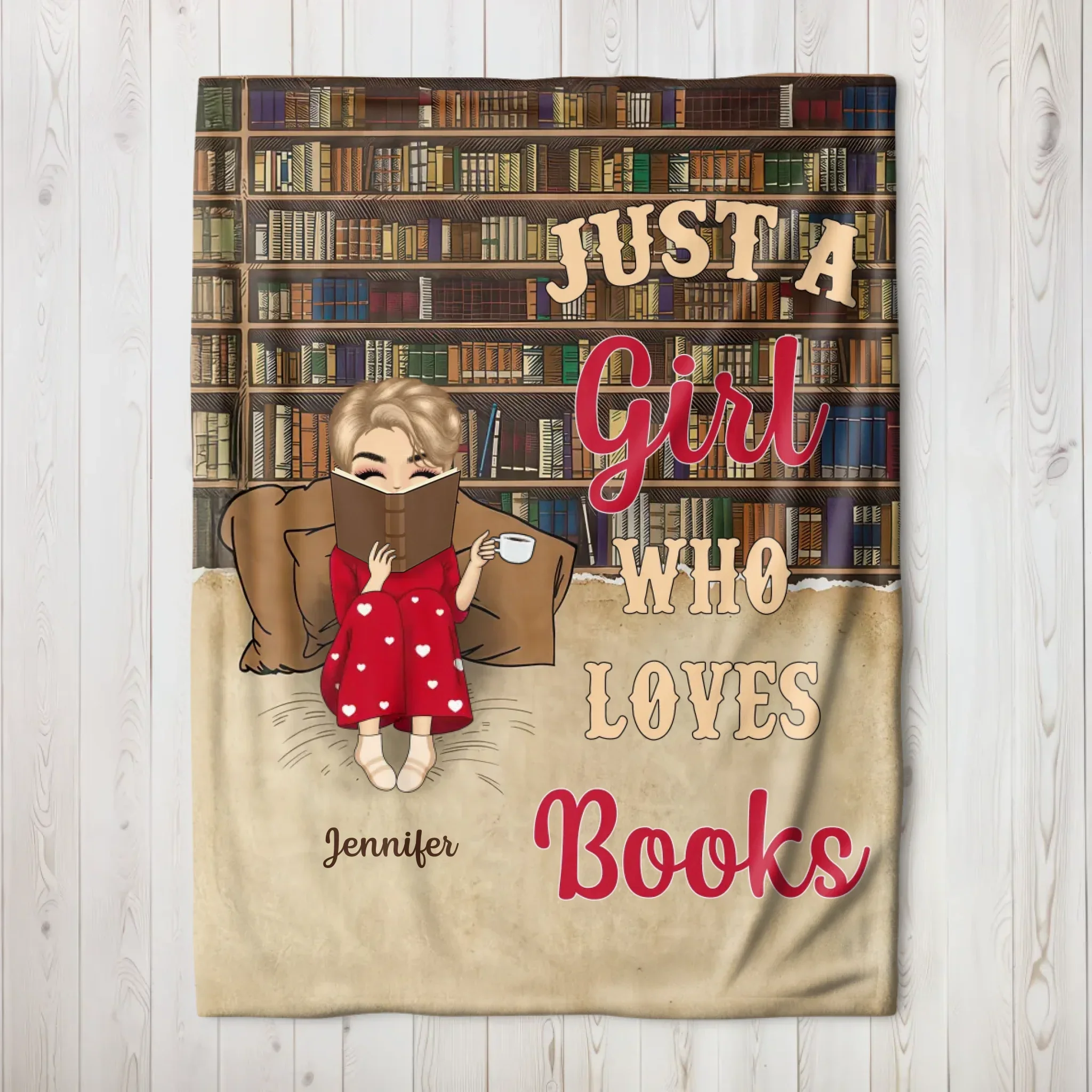 Personalized Blanket – Just A Girl Who Loves Books - Image 3