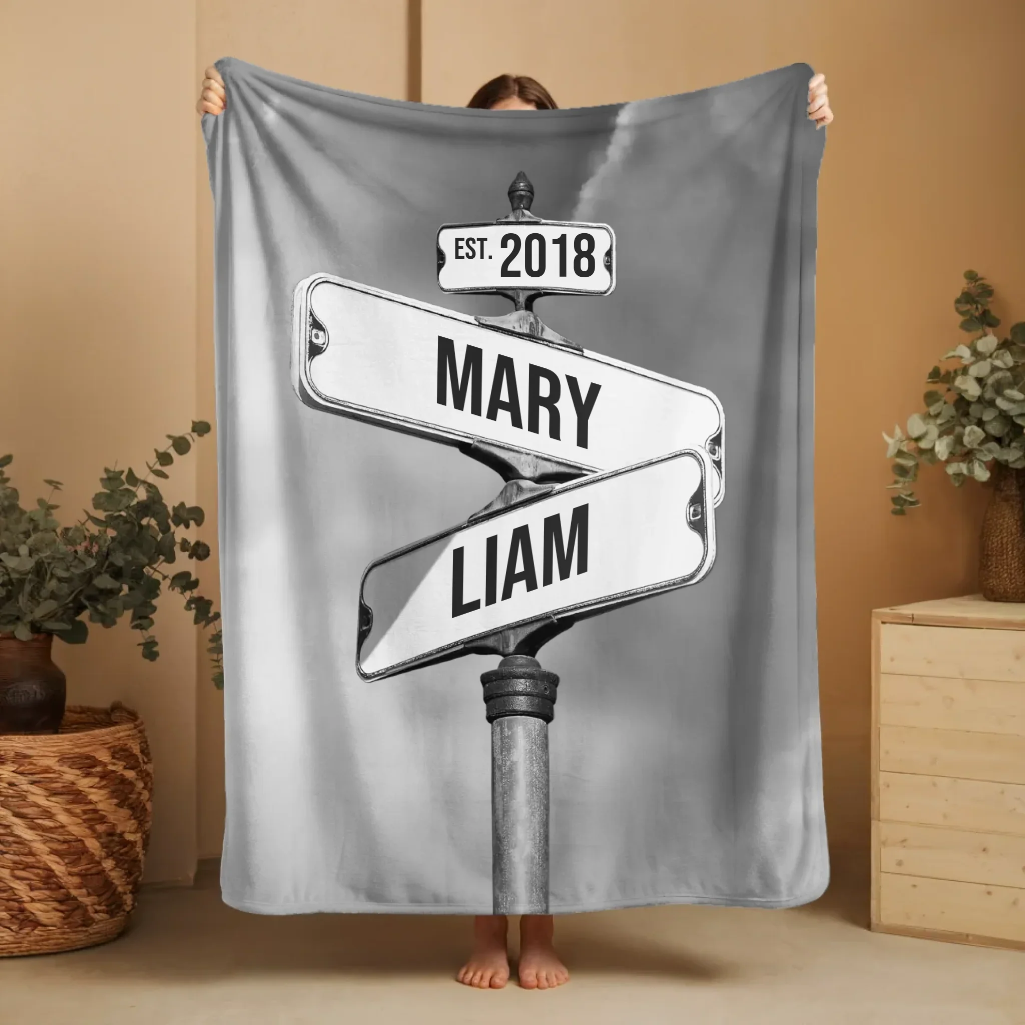 Personalized Blanket "Vintage Street Sign for couples" - Image 4