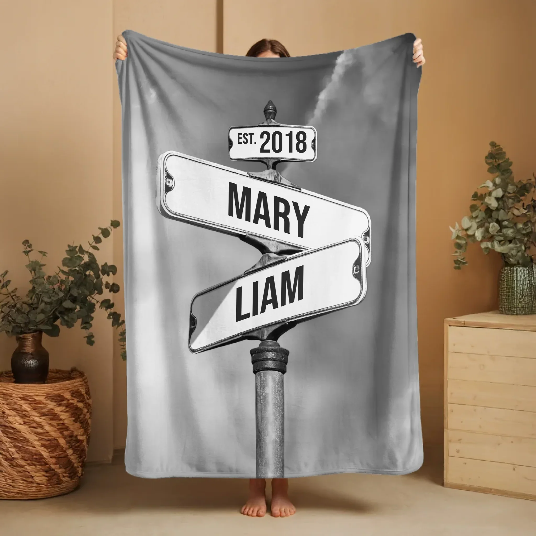 Personalized Blanket "Vintage Street Sign for couples" - Image 7