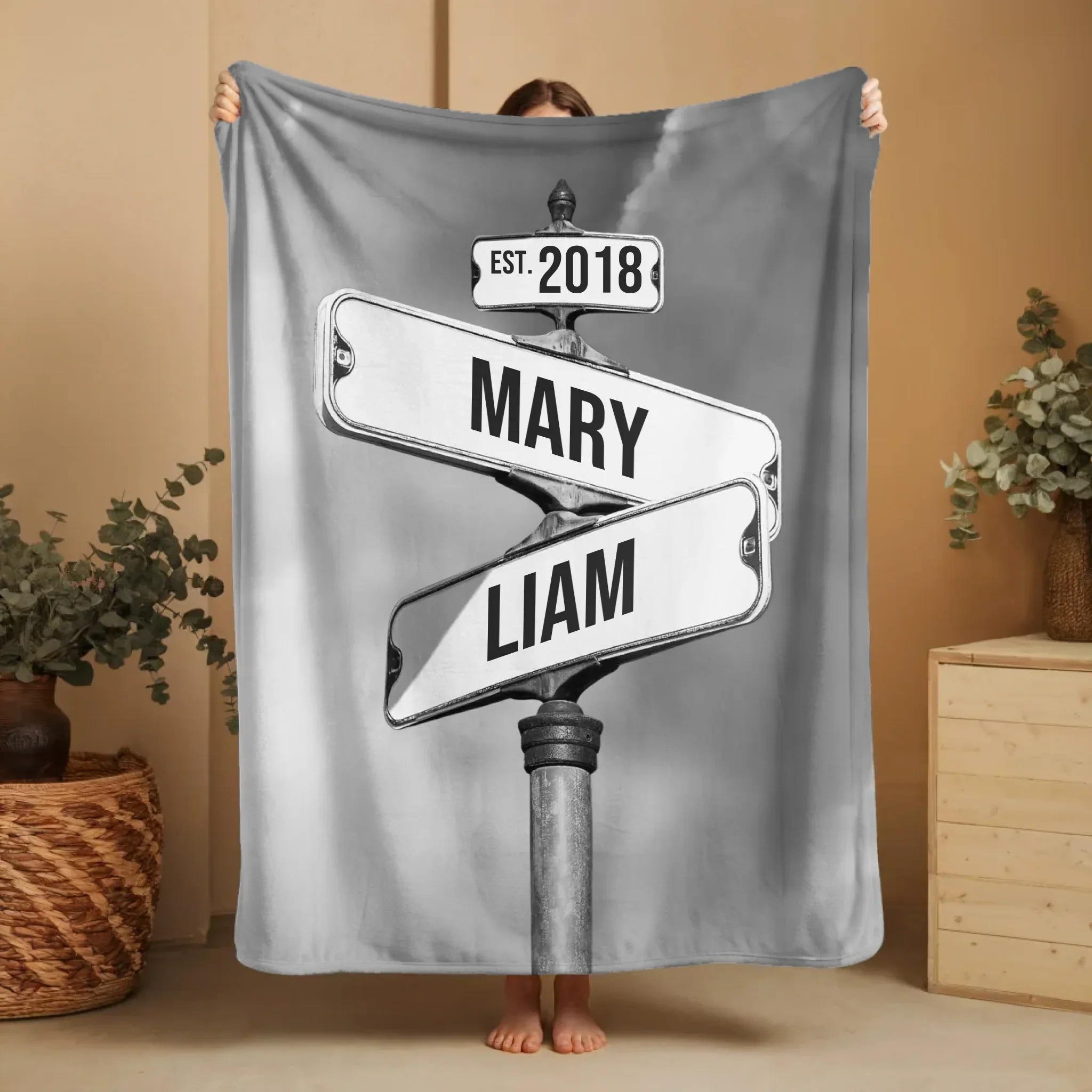 Personalized Blanket "Vintage Street Sign for couples" - Image 9