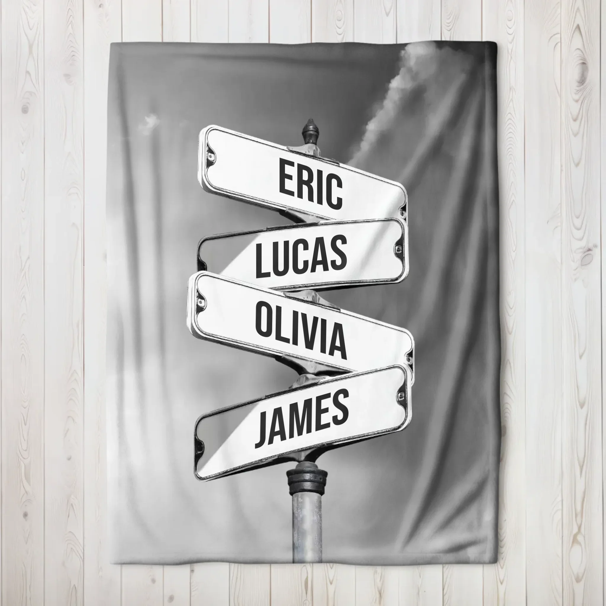Personalized Blanket "Vintage street sign for families" - Image 3