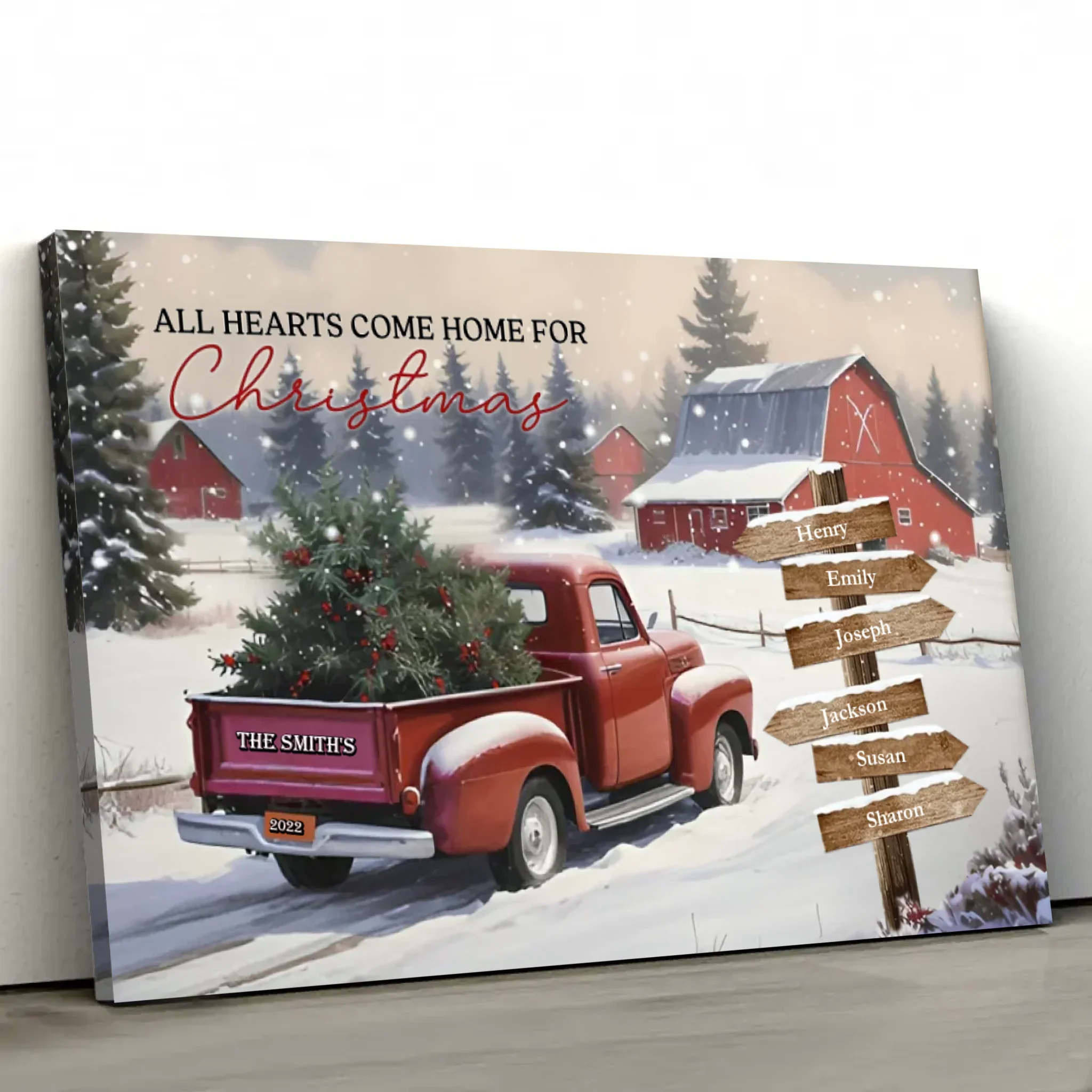 Personalized Canvas – All Hearts Come Home for Christmas - Image 2