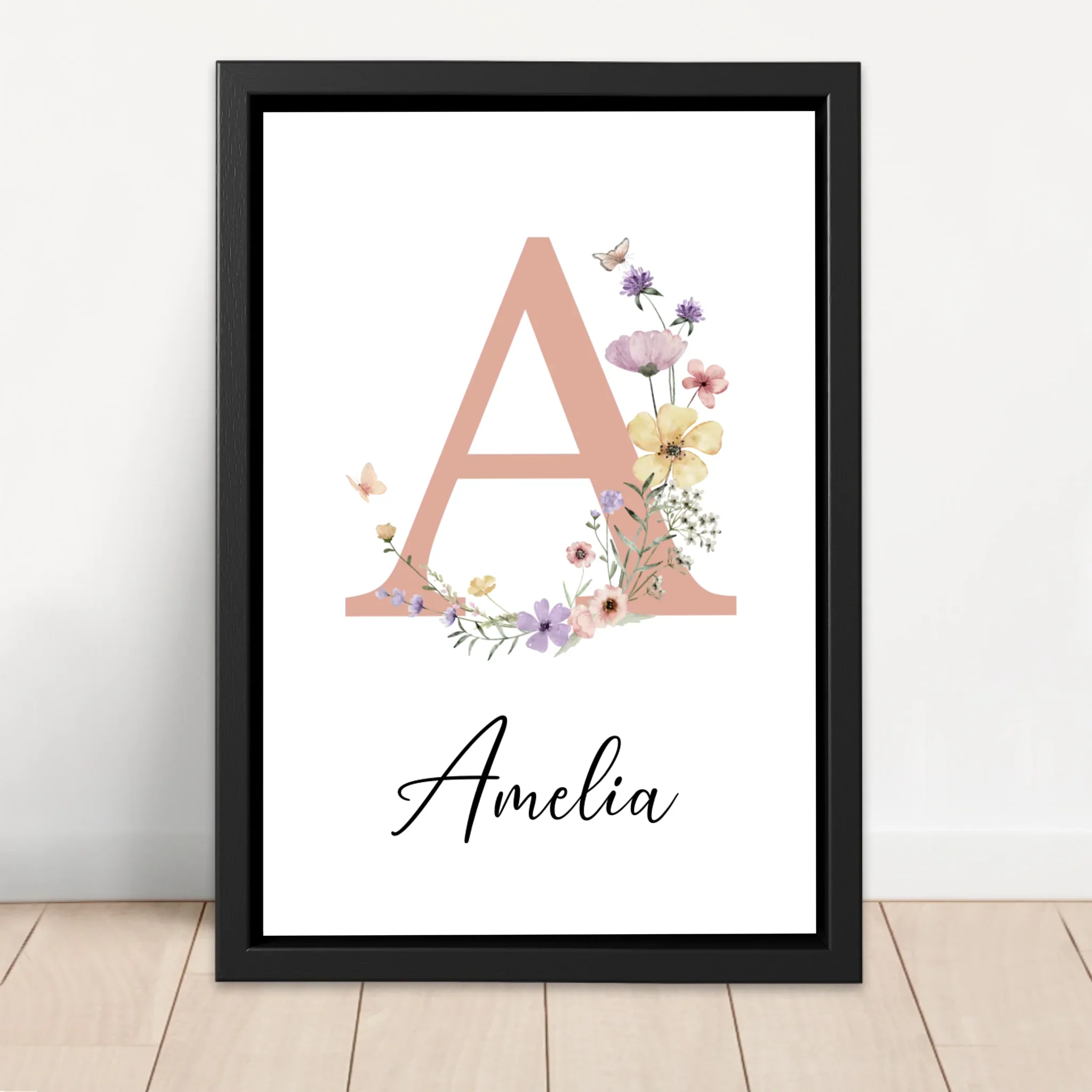 Personalized Canvas – Baby Floral Initial Name Sign - Image 4