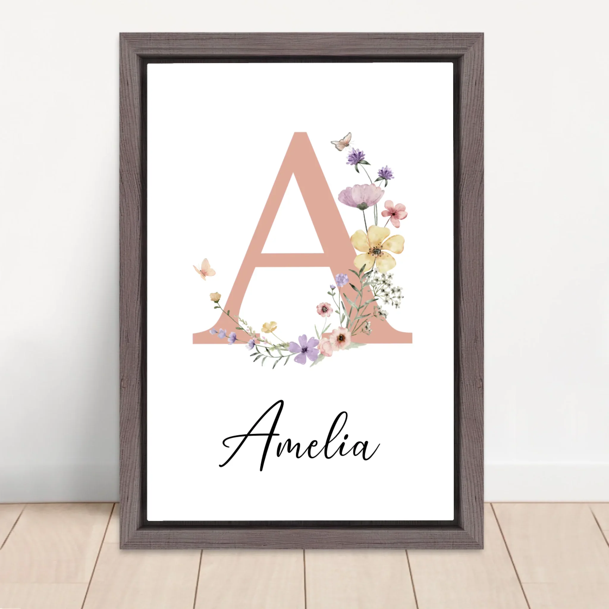 Personalized Canvas – Baby Floral Initial Name Sign - Image 5