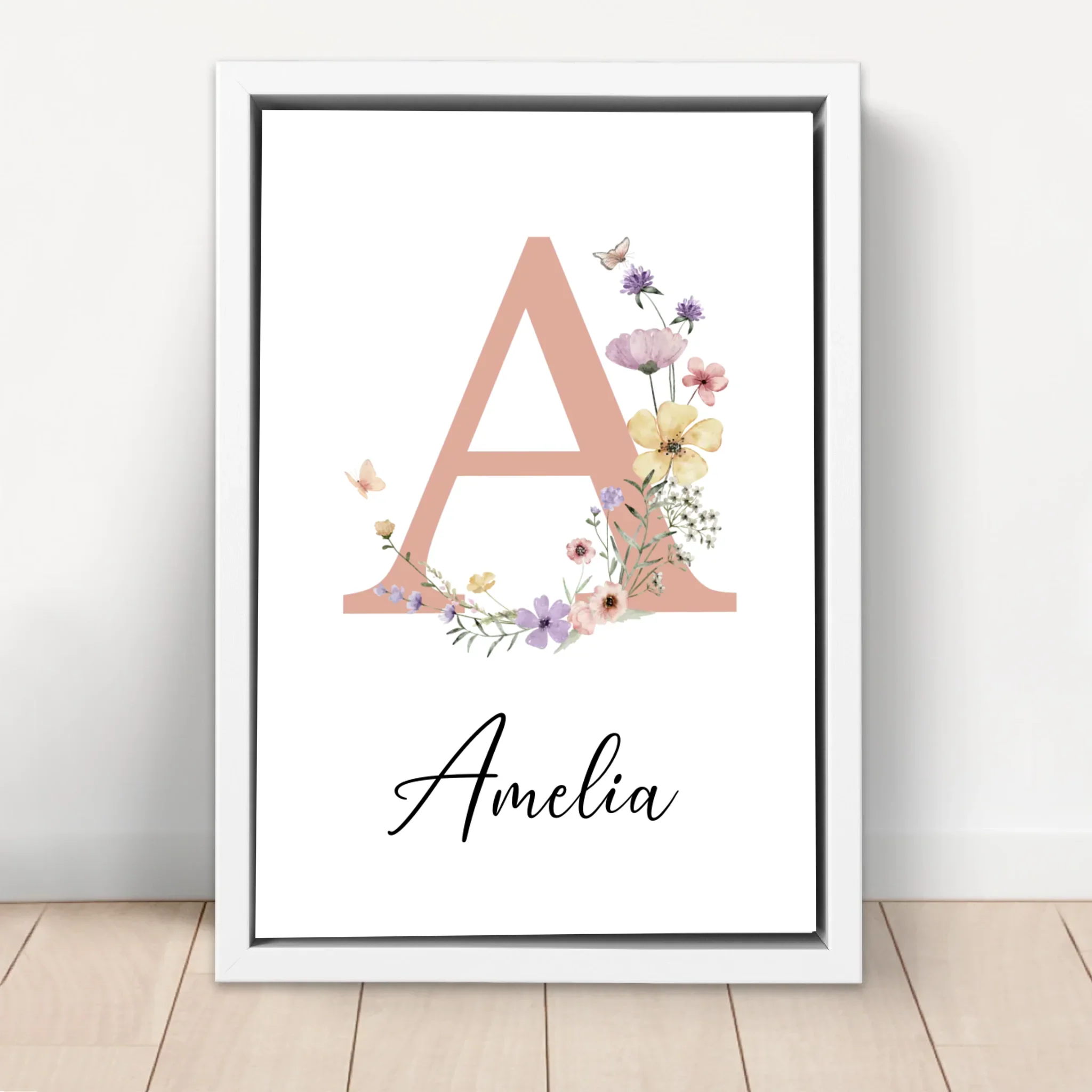 Personalized Canvas – Baby Floral Initial Name Sign - Image 6