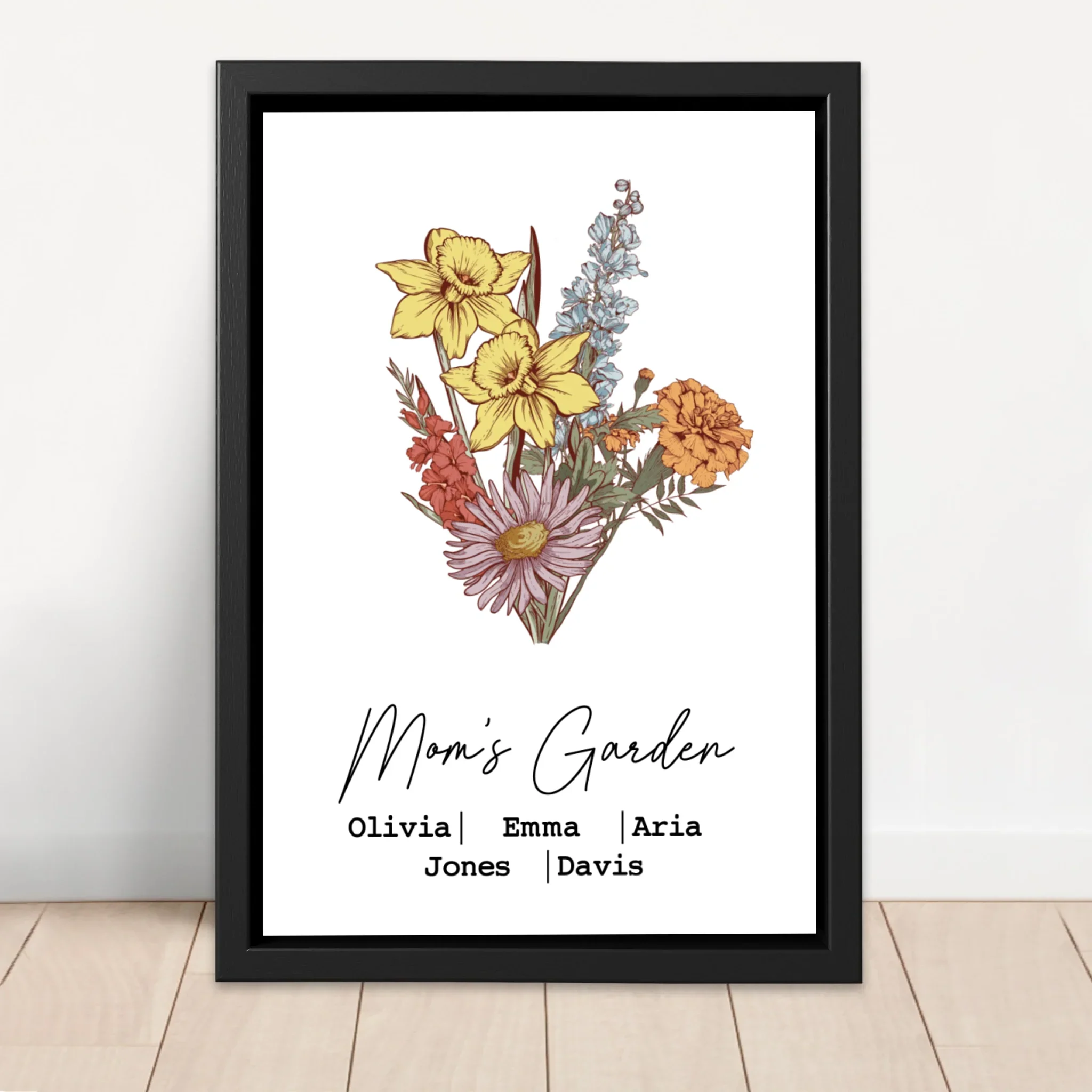 Personalized Canvas "Bouquet of birth flowers" - Image 4