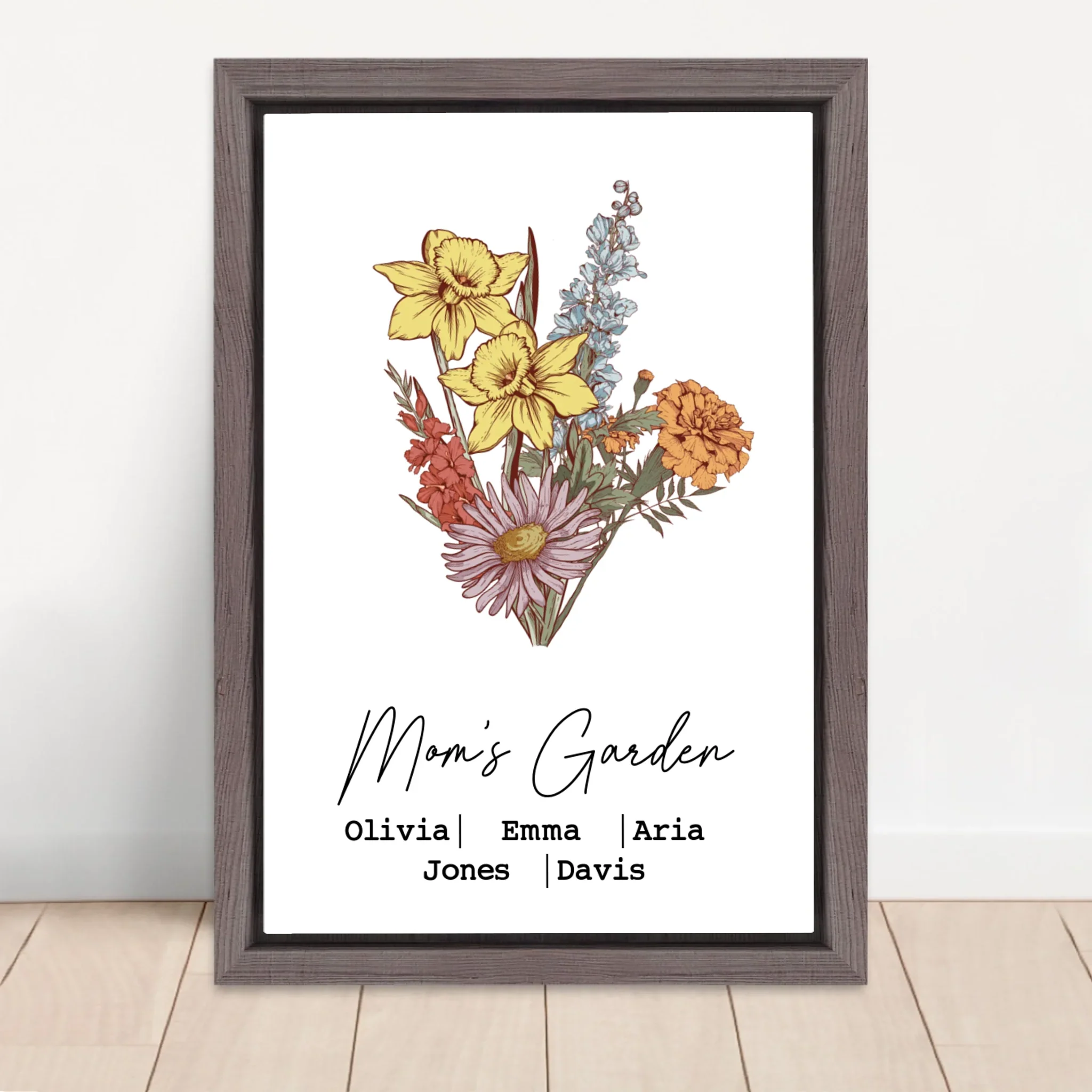 Personalized Canvas "Bouquet of birth flowers" - Image 5