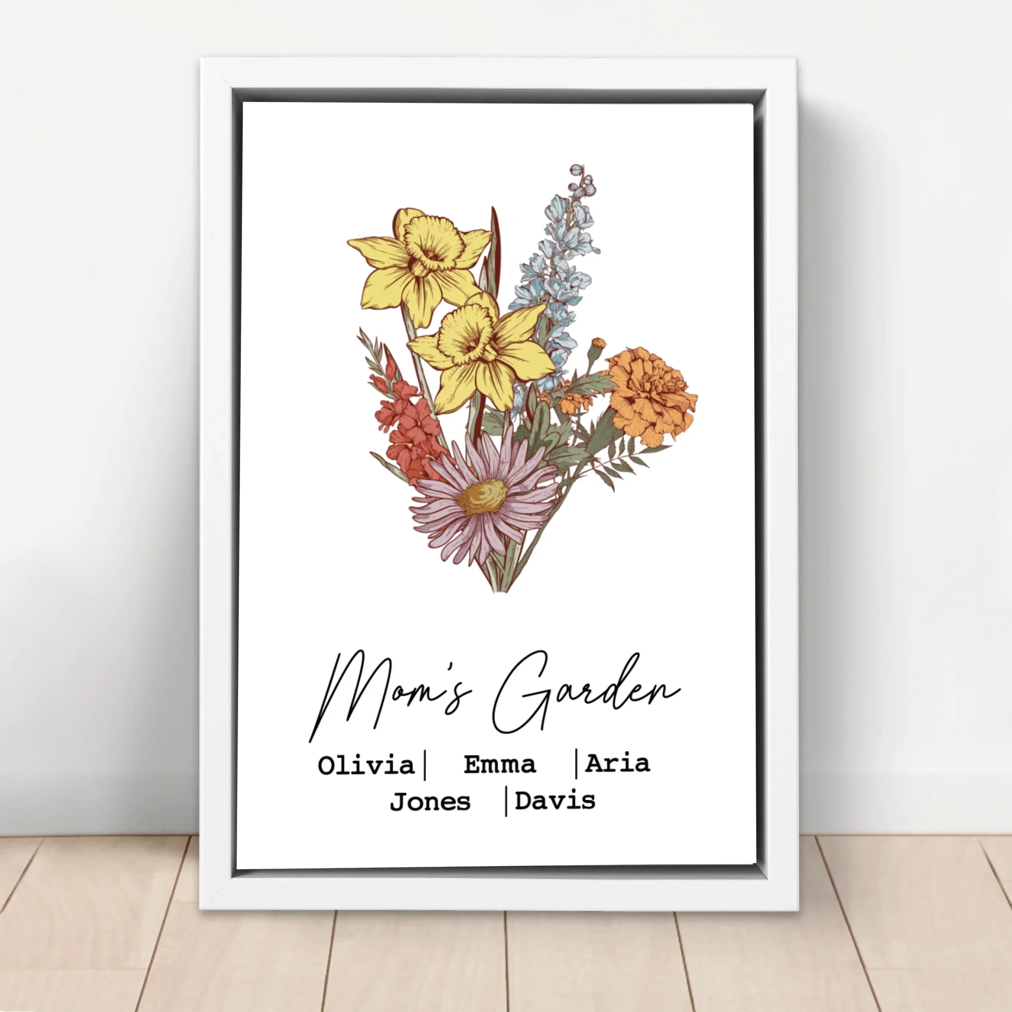 Personalized Canvas "Bouquet of birth flowers" - Image 6