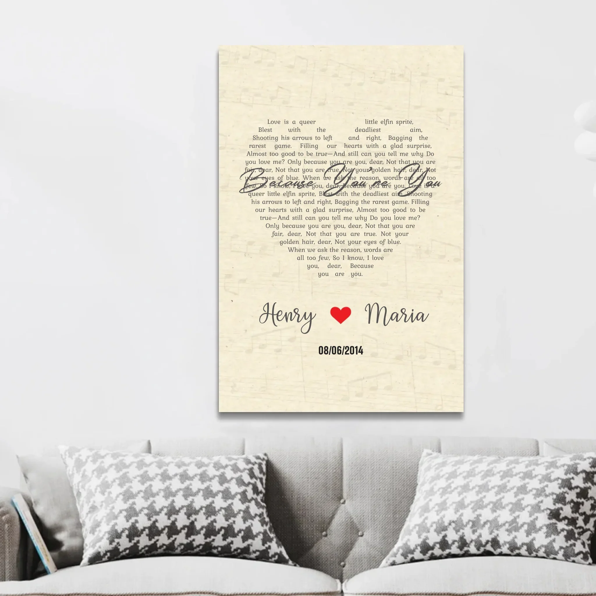 Personalized Canvas – Custom Heart-Shaped Song-Vertical - Image 3