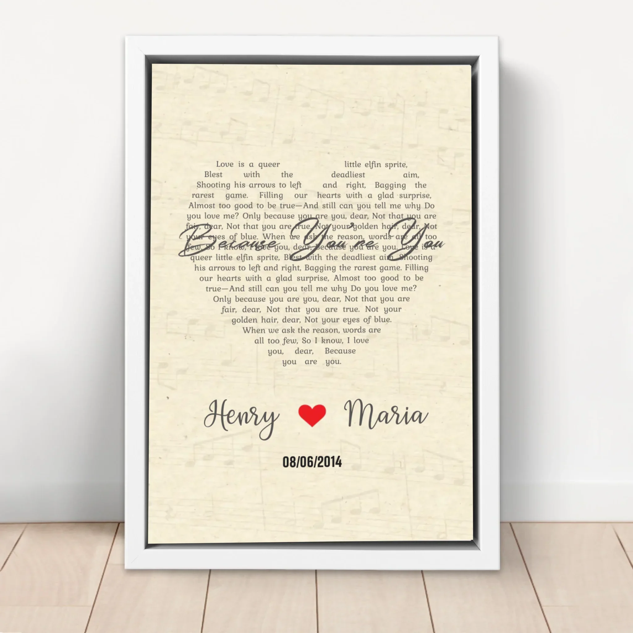 Personalized Canvas – Custom Heart-Shaped Song-Vertical - Image 6