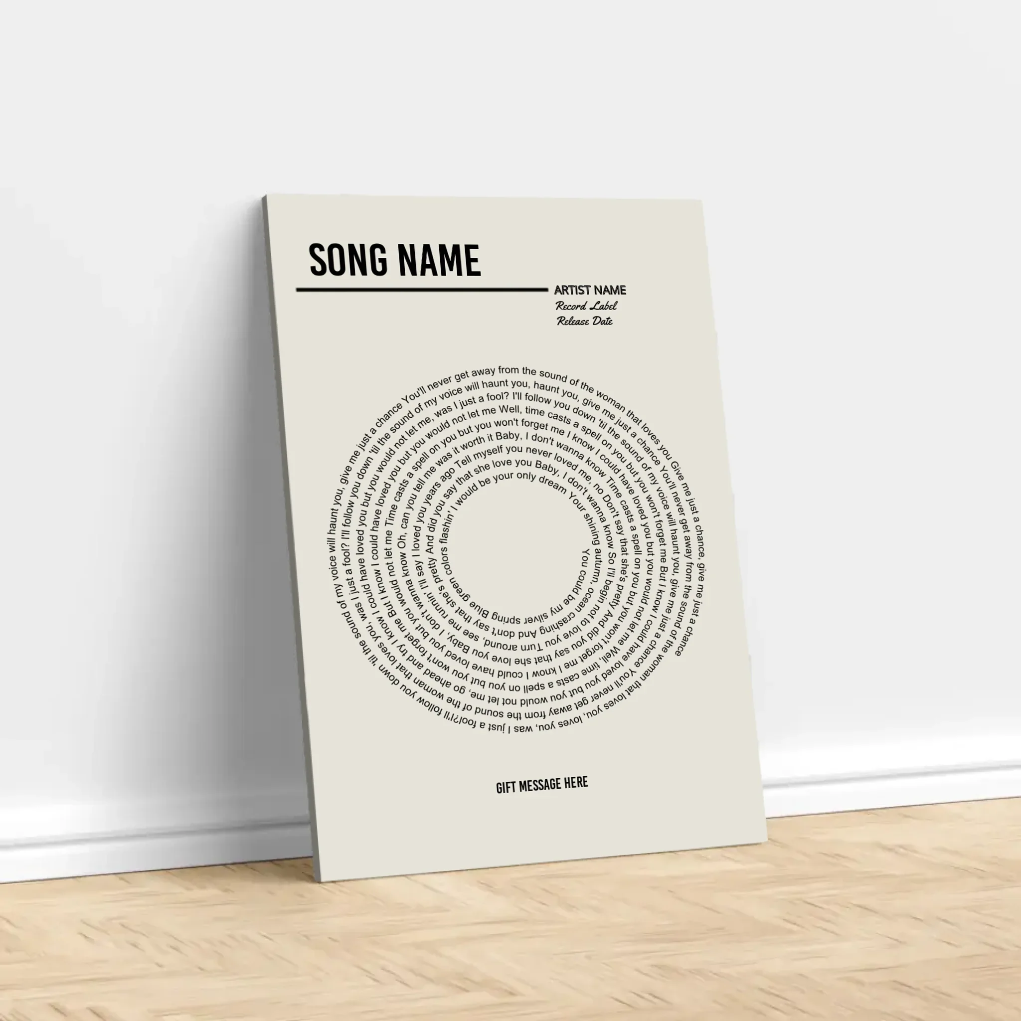 Personalized Canvas – Custom Vinyl Lyrics Print - Image 2