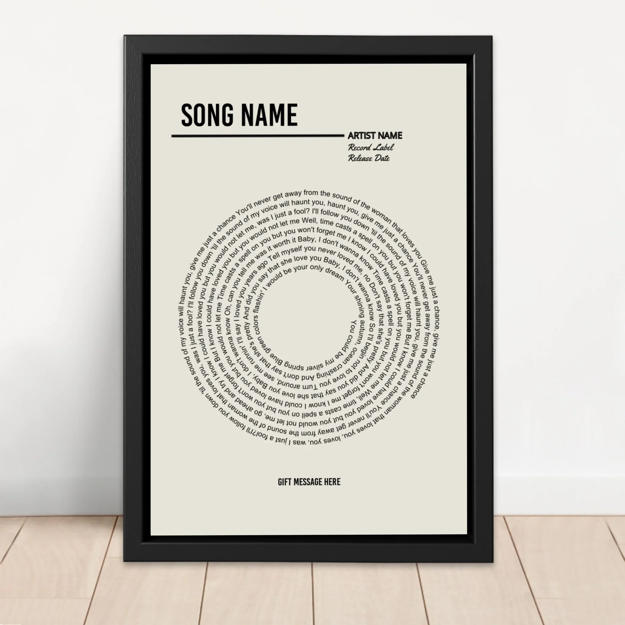 Personalized Canvas – Custom Vinyl Lyrics Print - Image 4