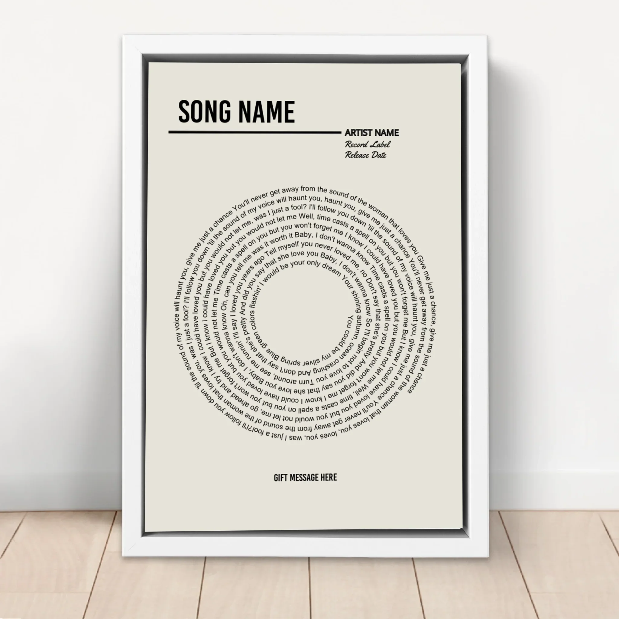 Personalized Canvas – Custom Vinyl Lyrics Print - Image 6