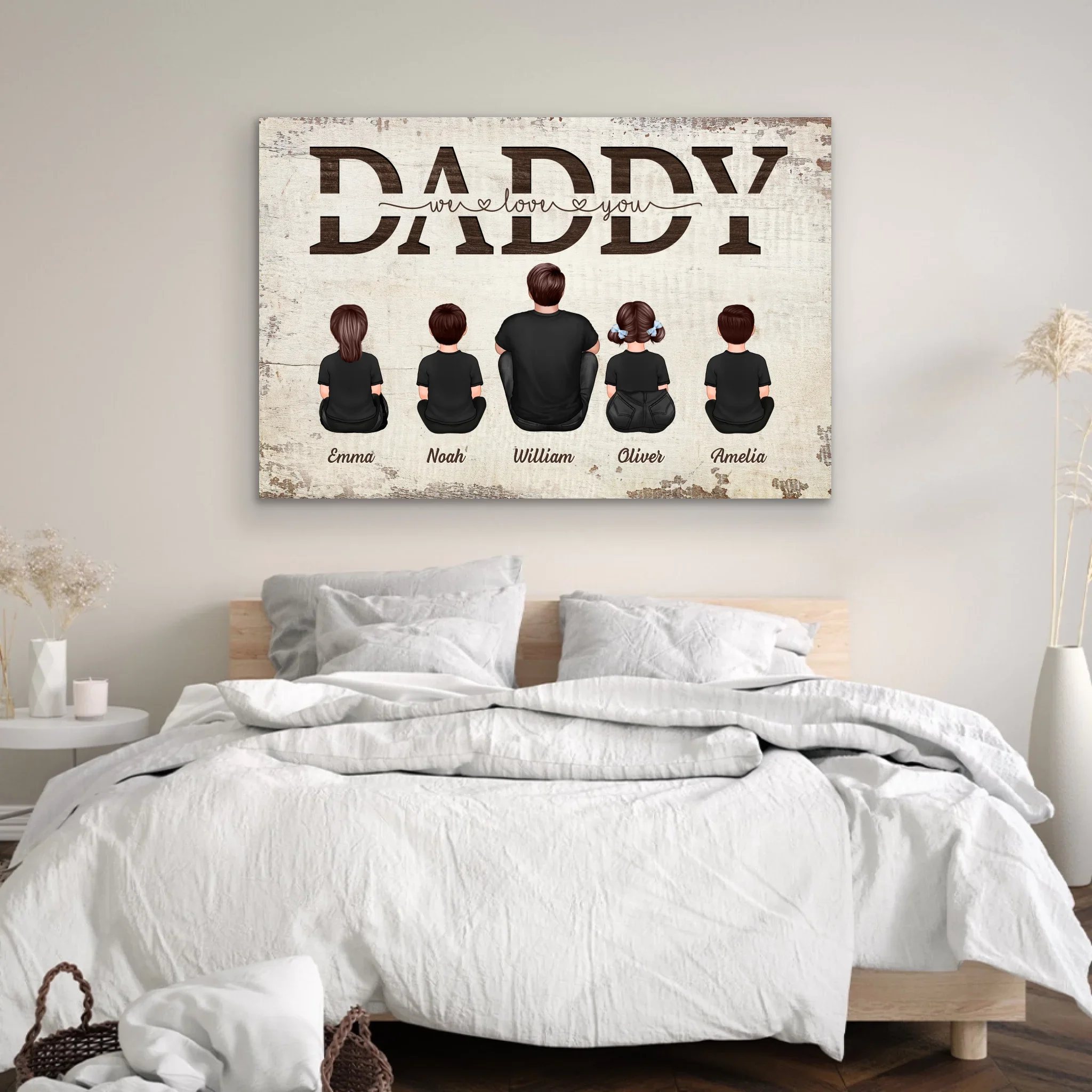 Personalized Canvas “Daddy, we love you – with family members” - Image 3
