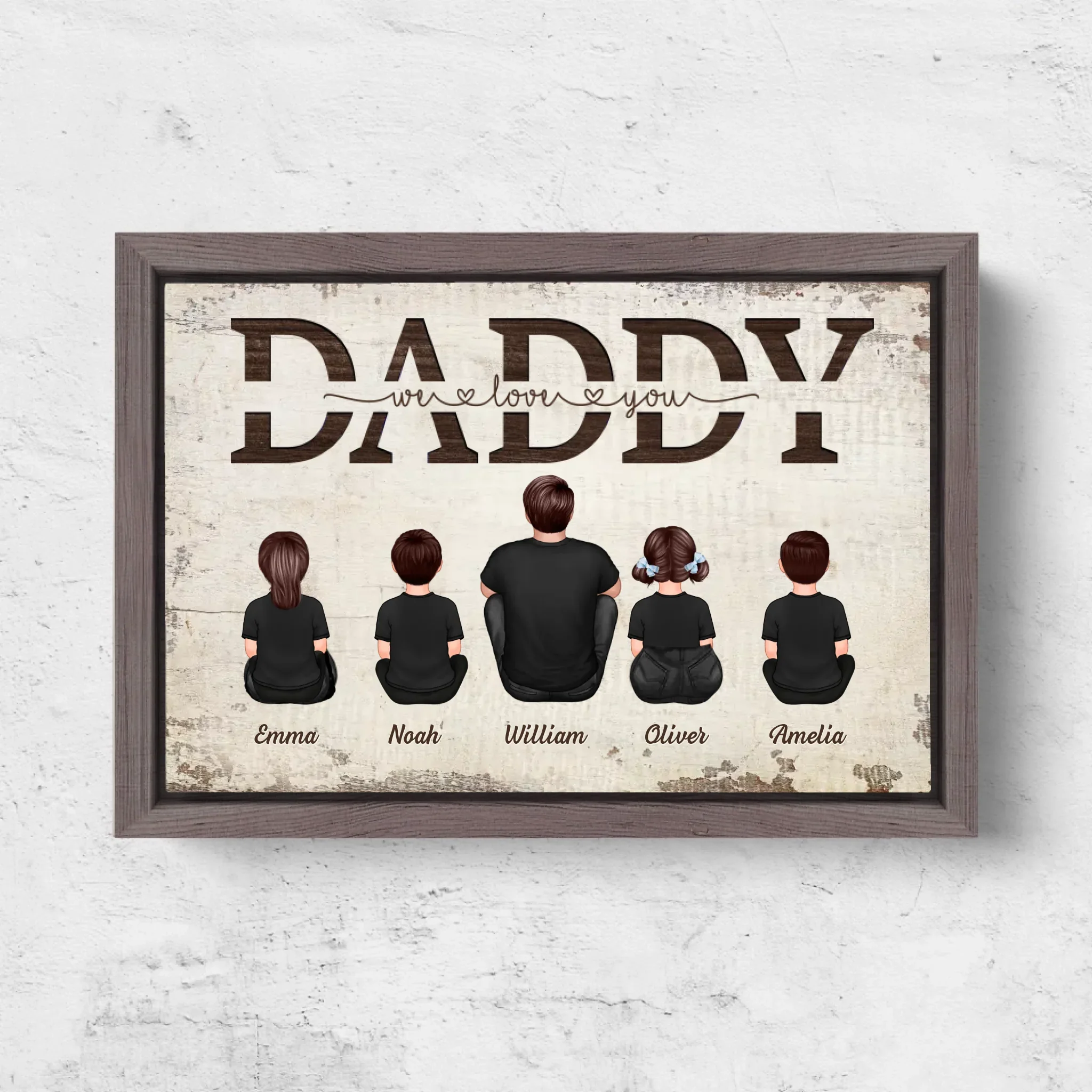 Personalized Canvas “Daddy, we love you – with family members” - Image 6