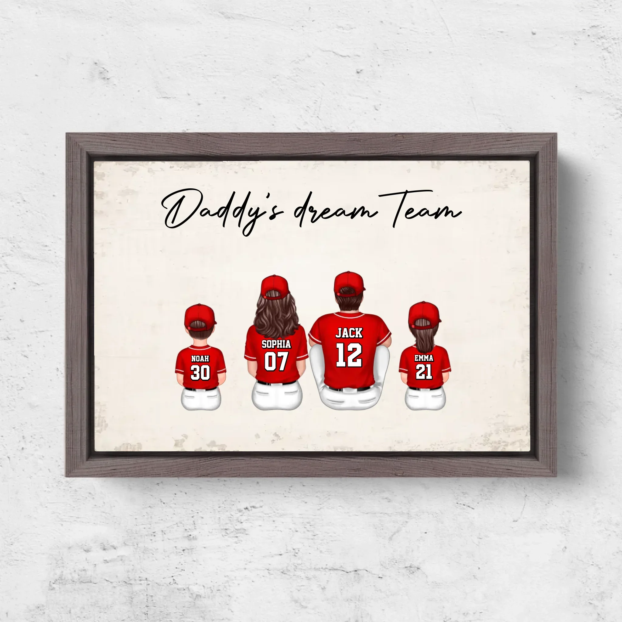 Personalized Canvas "Daddy's dream team – Baseball" - Image 6
