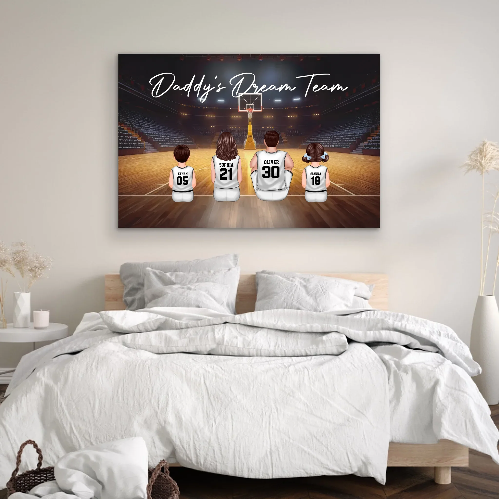 Personalized Canvas "Daddy's dream team – Basketball" - Image 3
