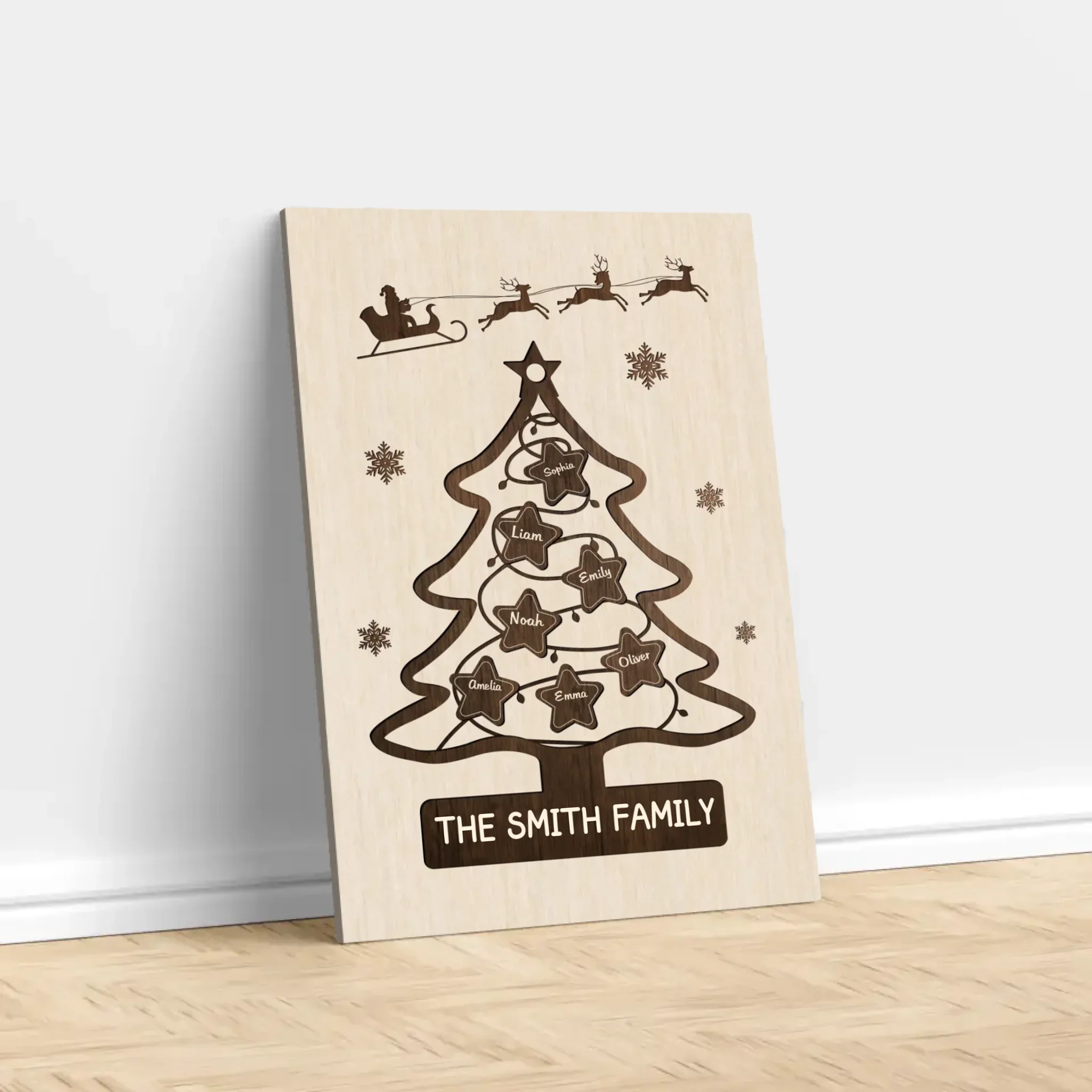 Personalized Canvas – Family Christmas Tree - Image 2