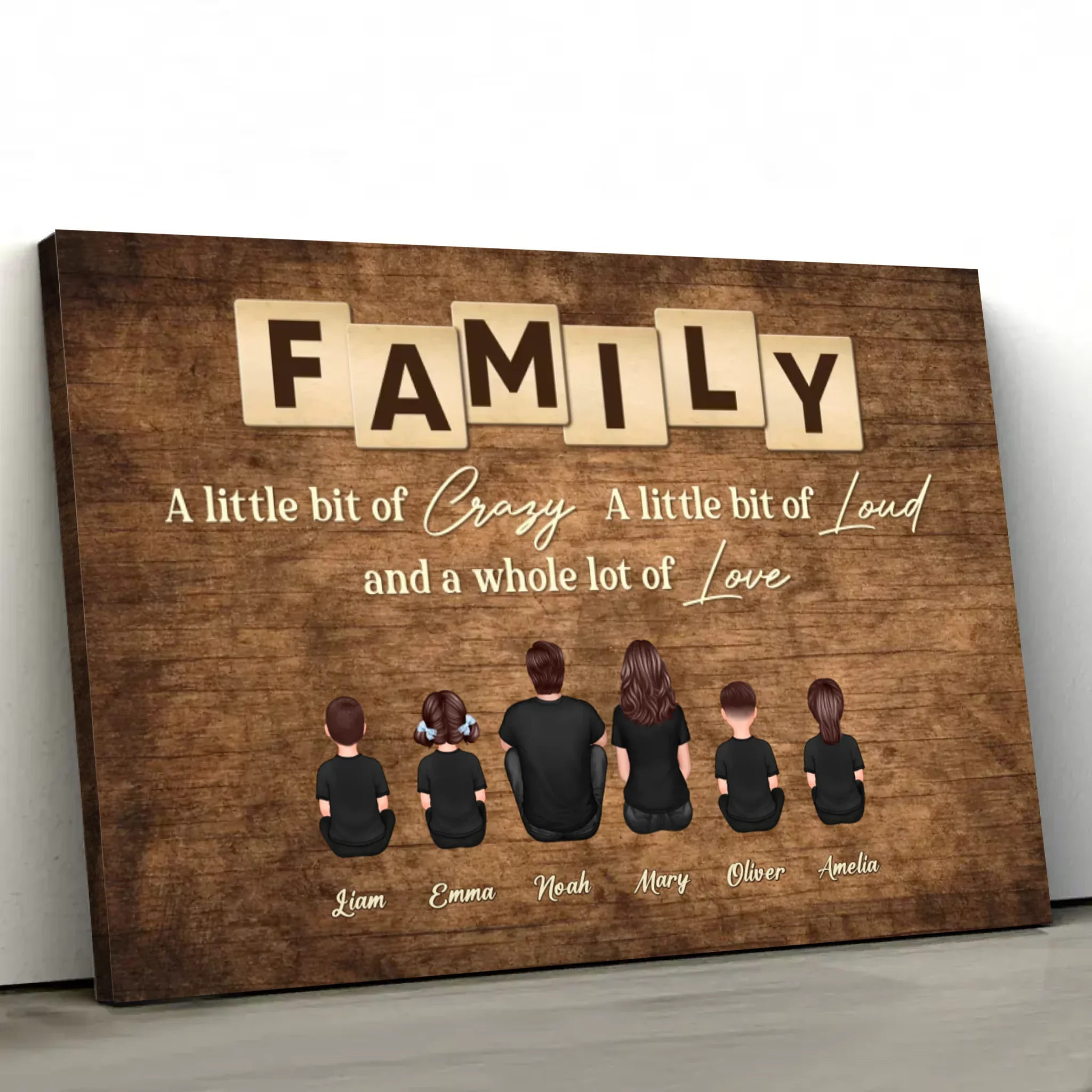 Personalized Canvas "Family, crazy, loud and lots of love" - Image 2