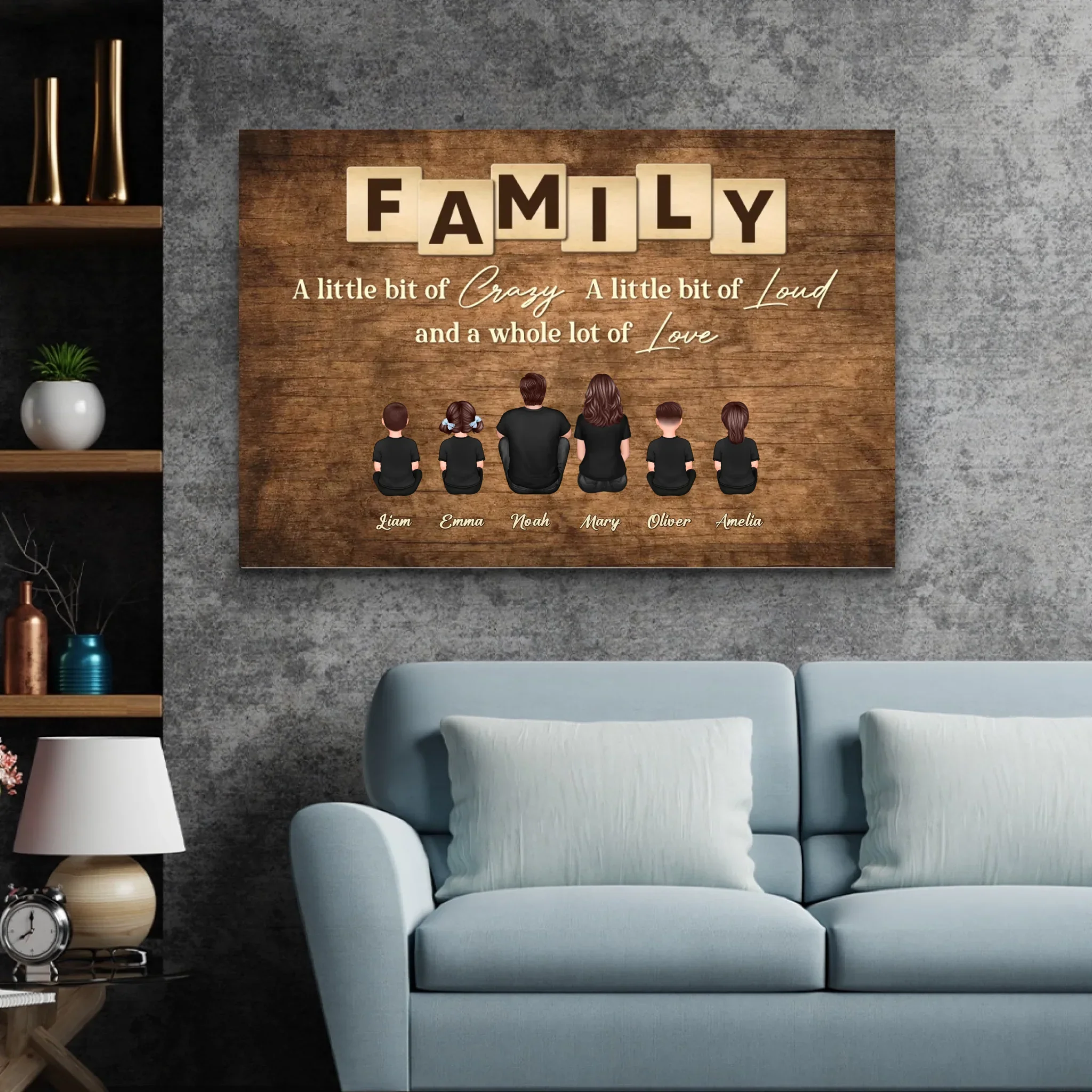 Personalized Canvas "Family, crazy, loud and lots of love" - Image 4