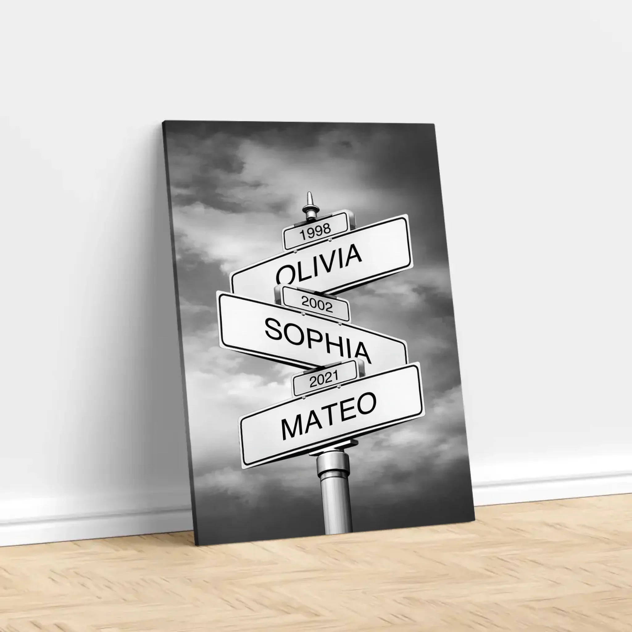 Personalized Canvas – Family Name And Date Street Sign - Image 2