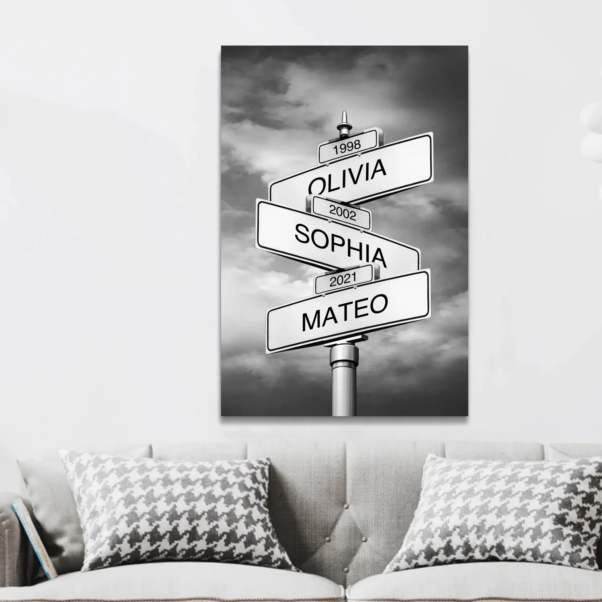 Personalized Canvas – Family Name And Date Street Sign - Image 3