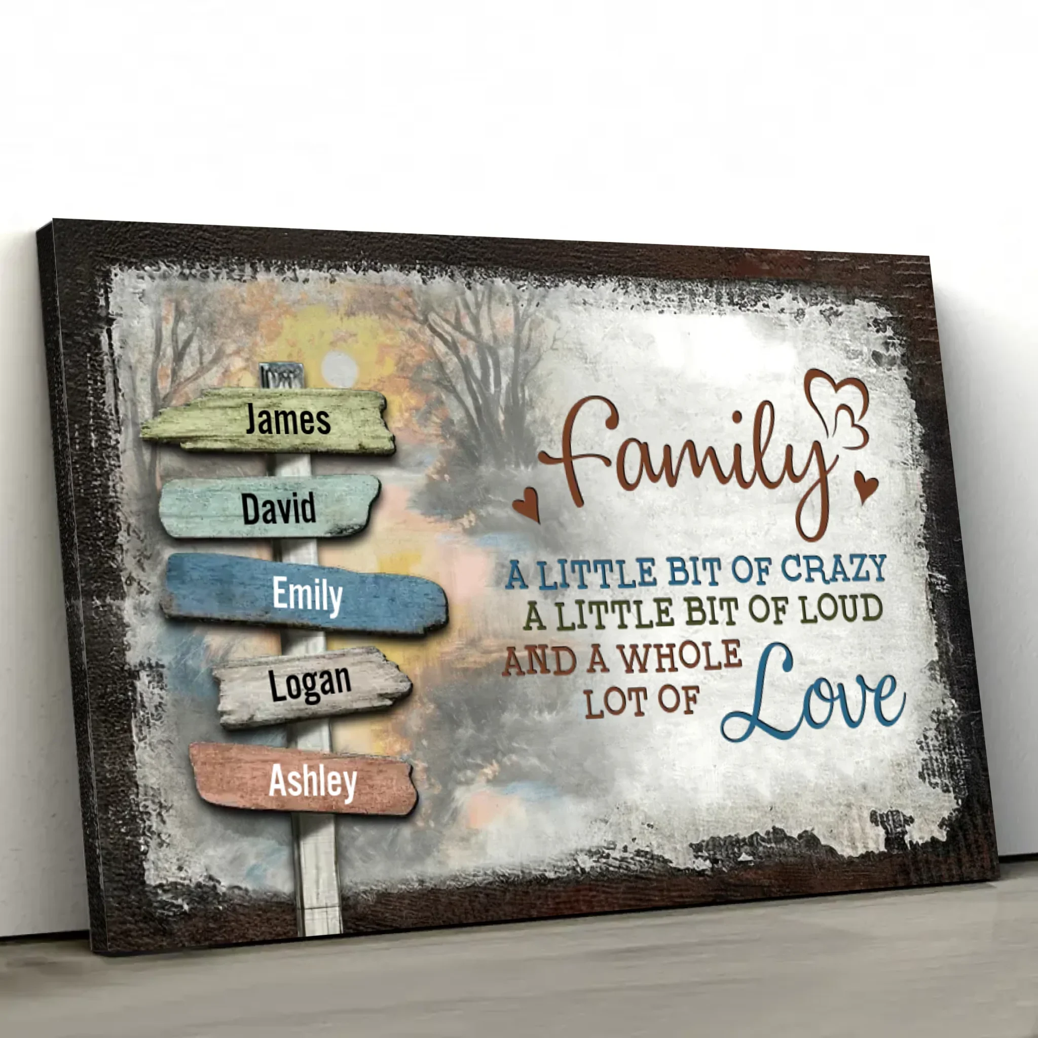 Personalized Canvas – Family Vintage Sunset - Image 2