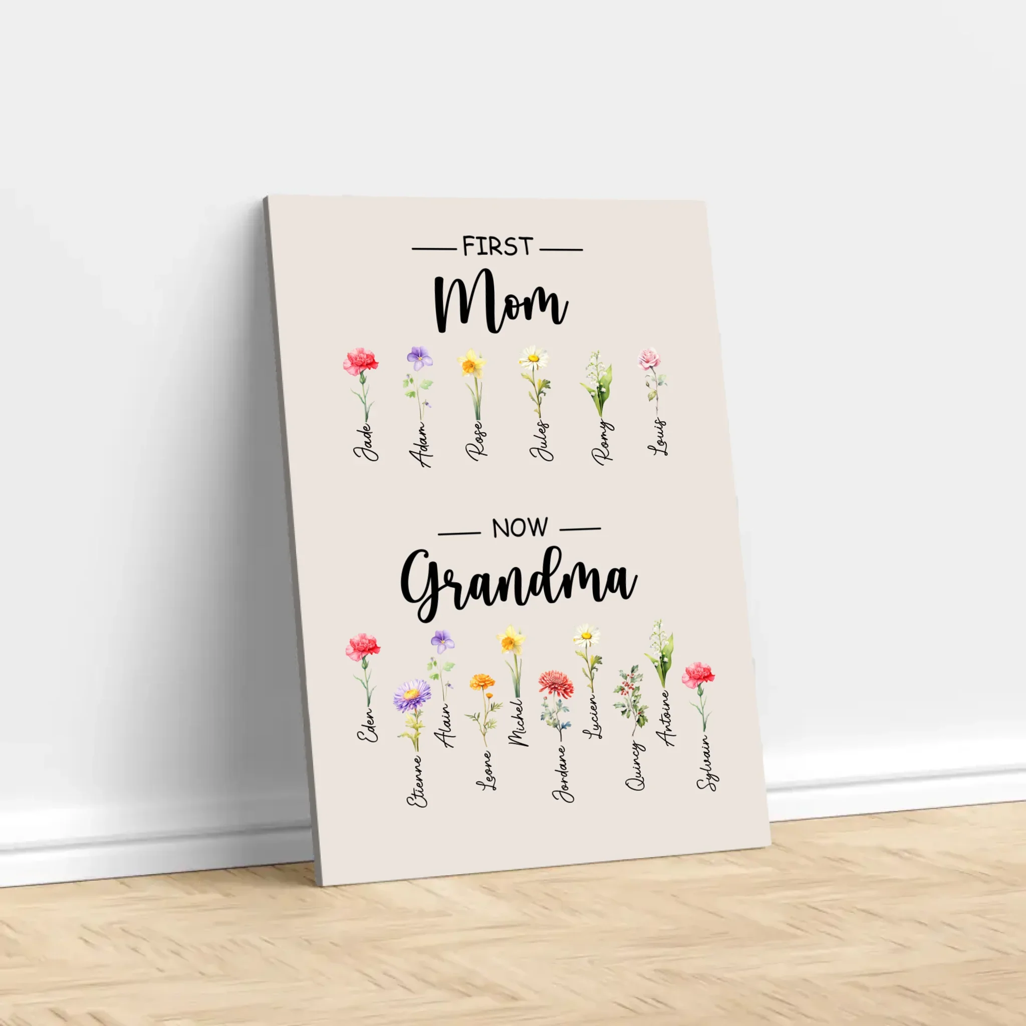 Personalized Canvas "First Mom, now Grandma" - Image 2