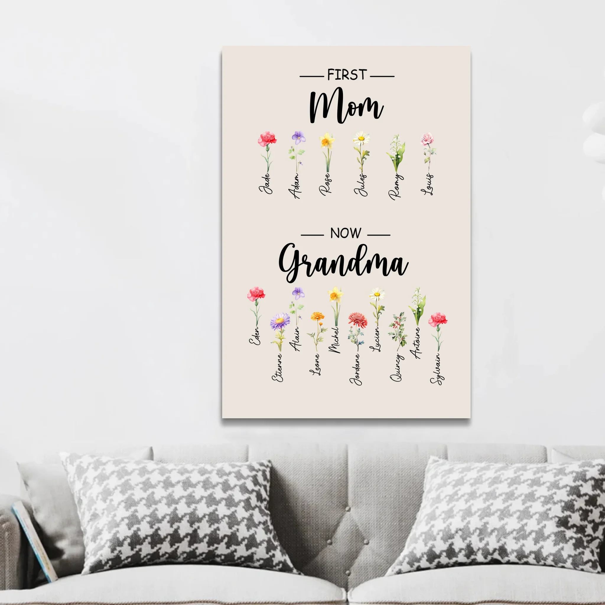 Personalized Canvas "First Mom, now Grandma" - Image 3