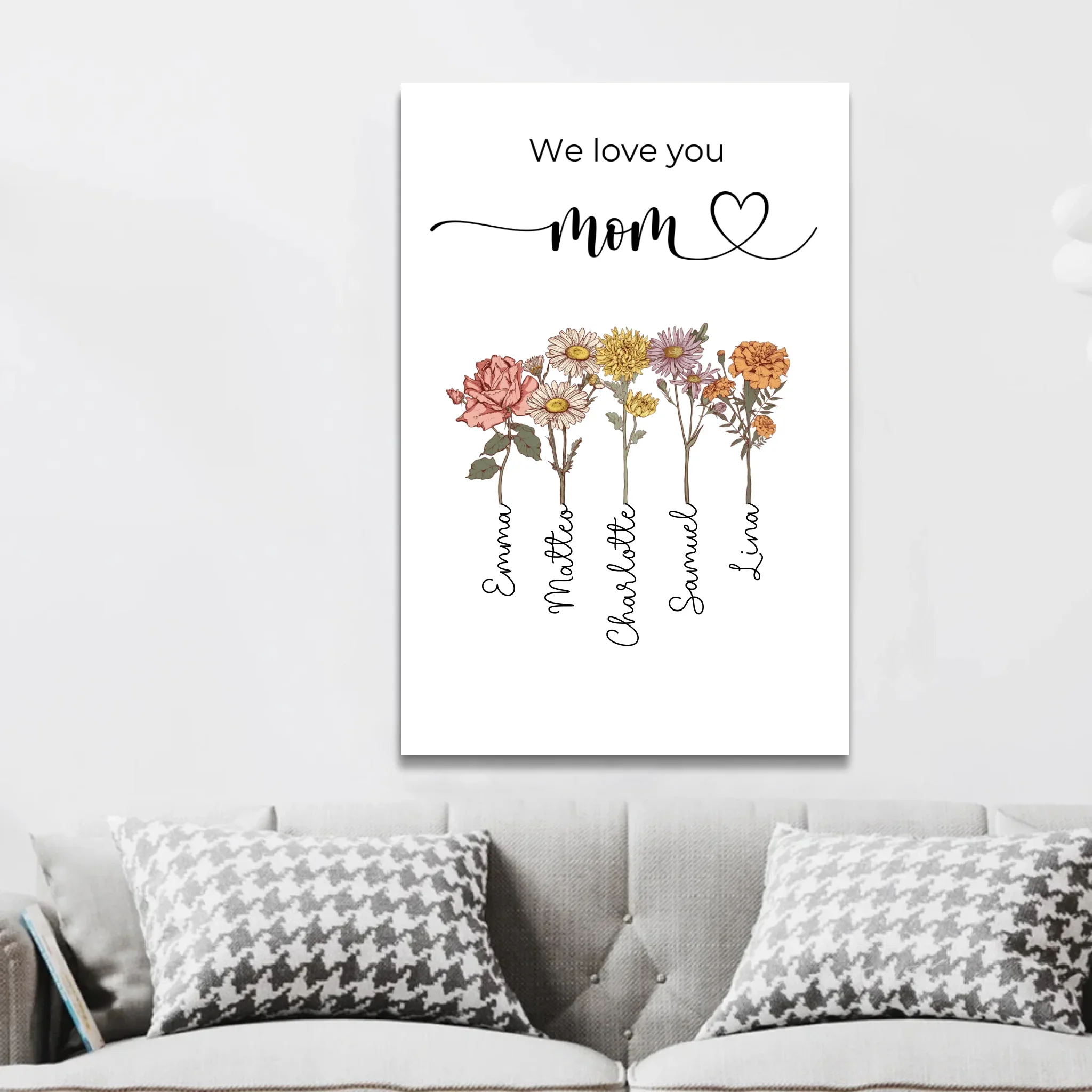 Personalized Canvas "Flowers For Mom - We love you" - Image 3