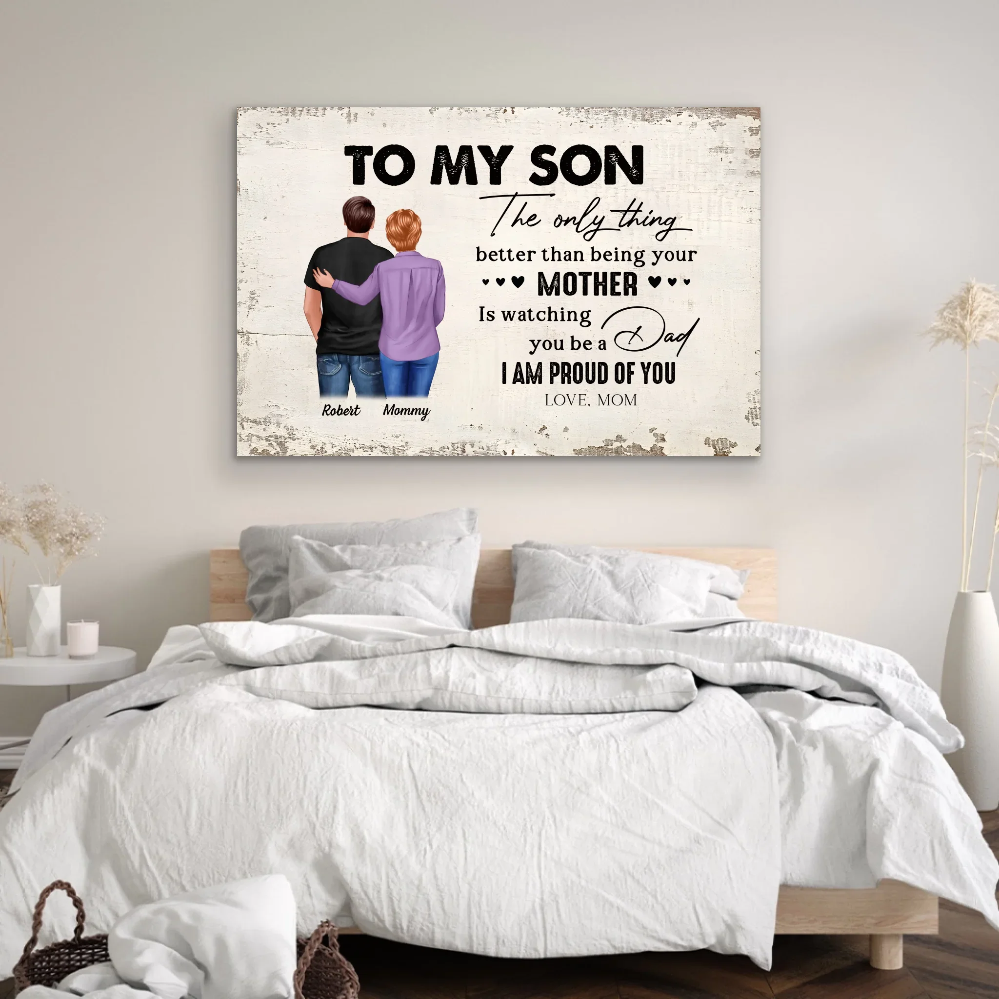 Personalized Canvas "From Mother to Son - Father's Day Gift" - Image 3