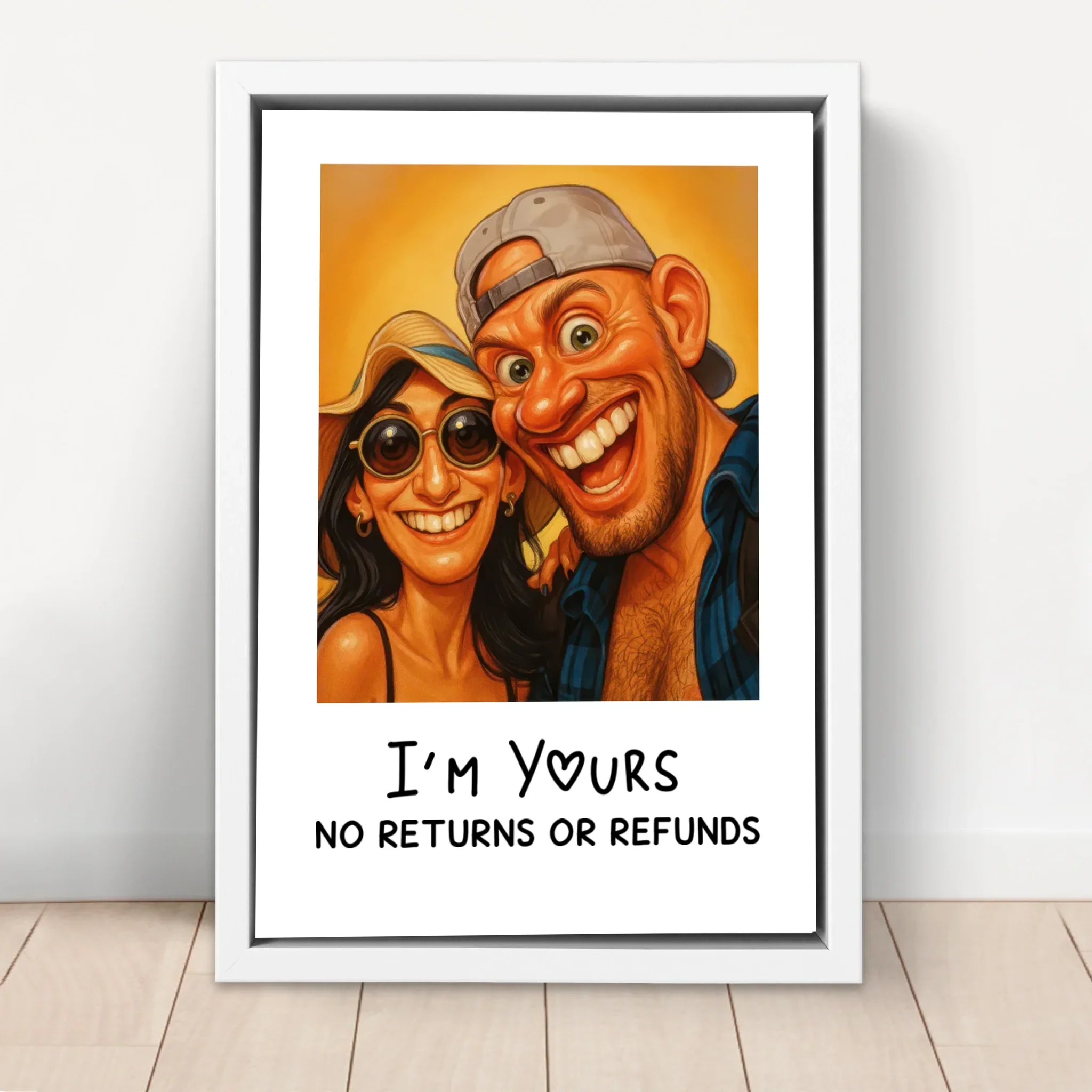 Personalized Canvas – Funny Couple Caricature Photo - Image 6