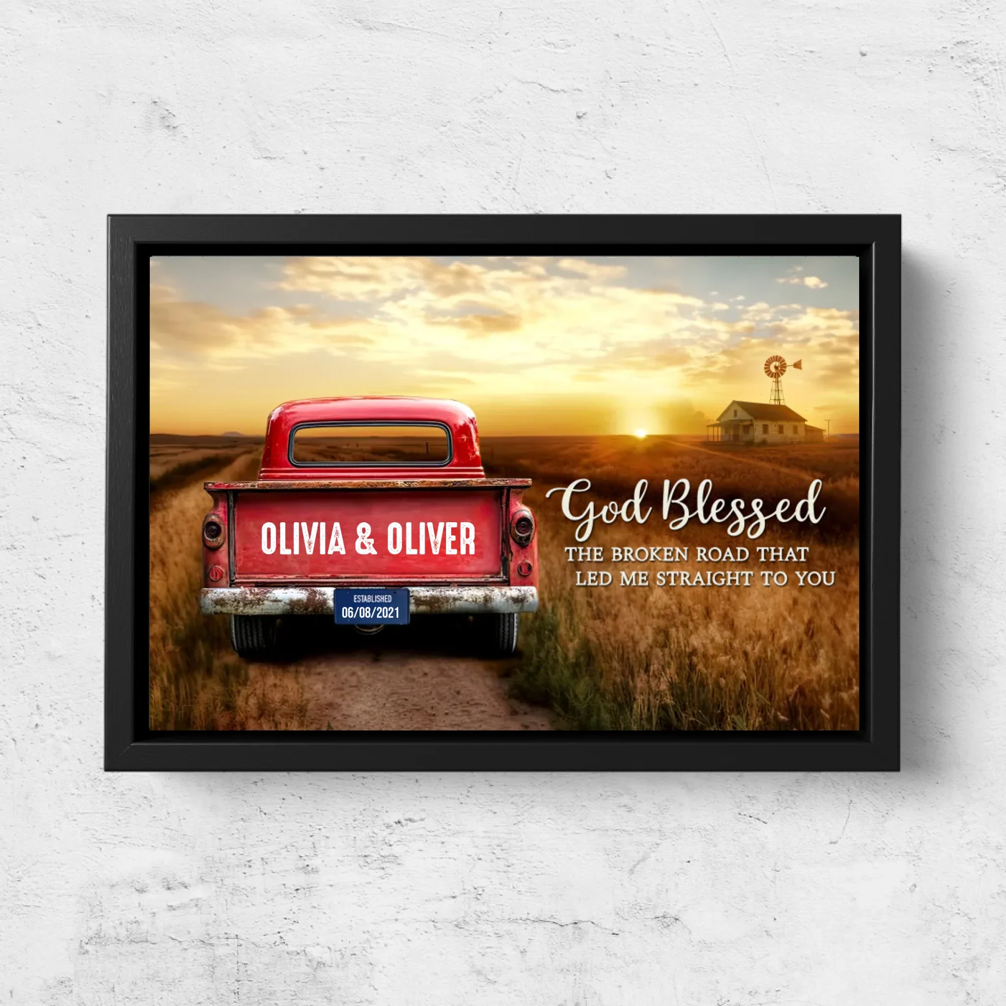 Personalized Canvas “God blessed the broken road” - Image 5