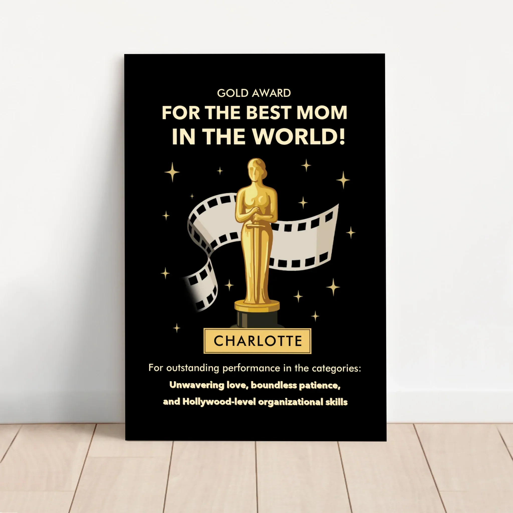 Personalized Canvas "Gold Award"