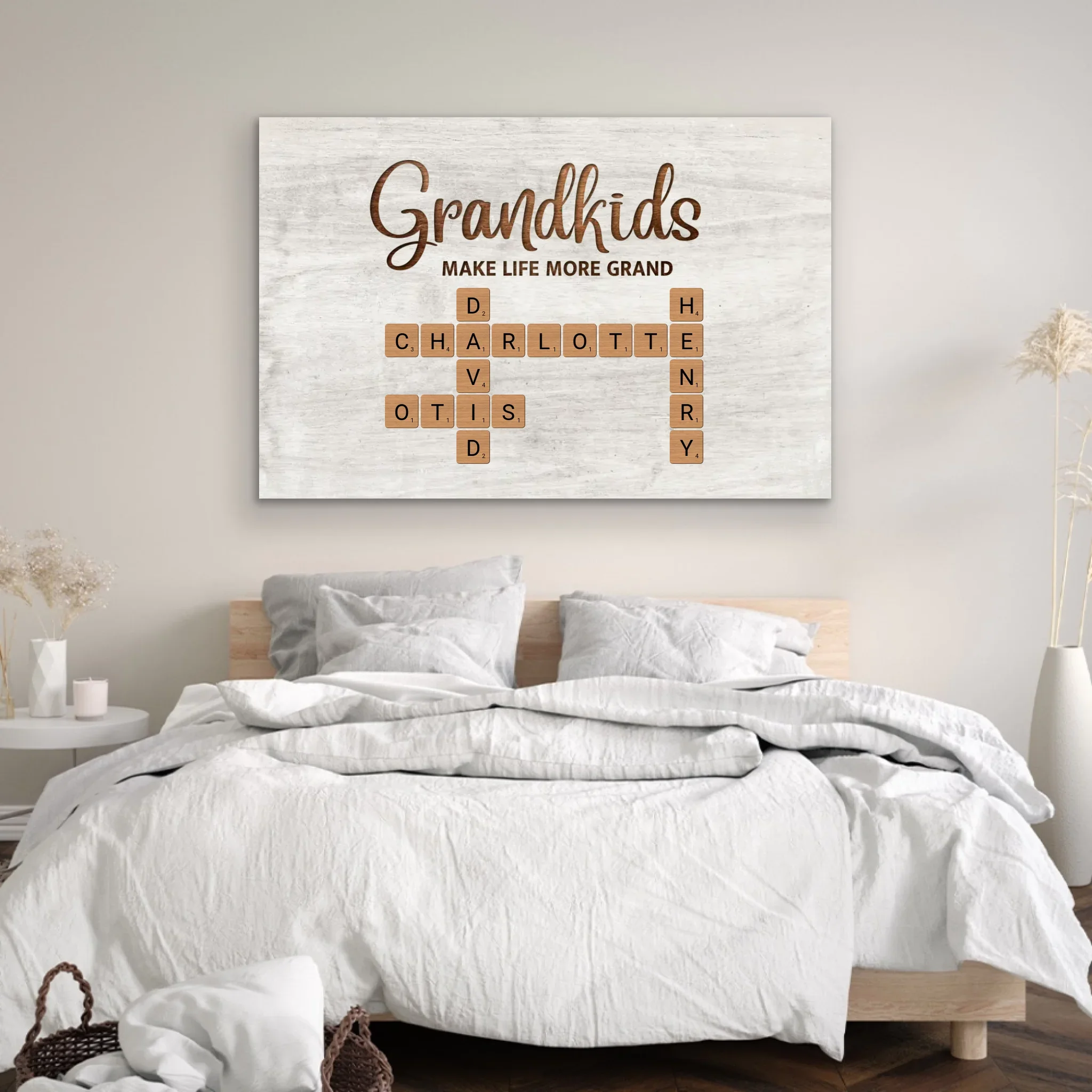Personalized Canvas “Grandchildren make life more beautiful - crossword puzzle” - Image 3