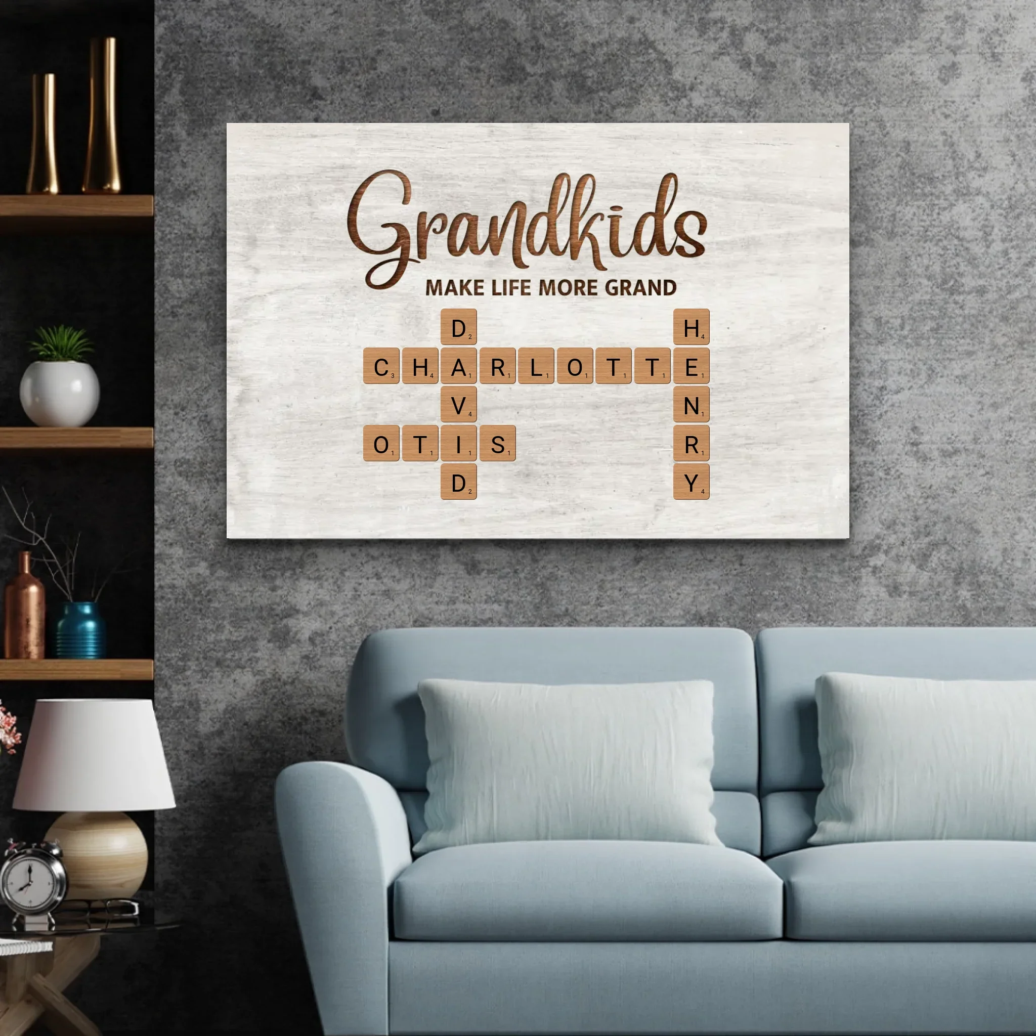 Personalized Canvas “Grandchildren make life more beautiful - crossword puzzle” - Image 4