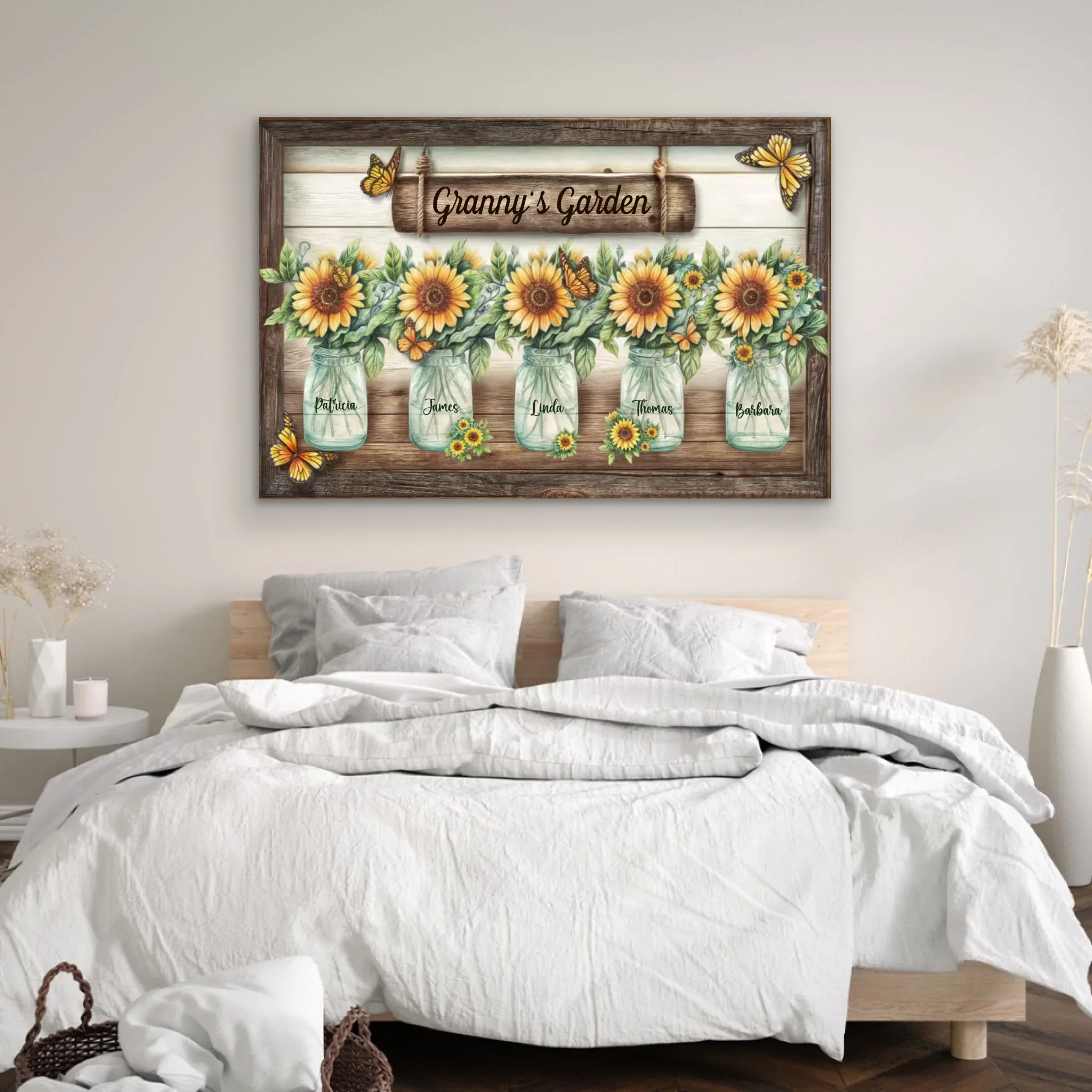 Personalized Canvas “Granny’s sunflower garden” - Image 3