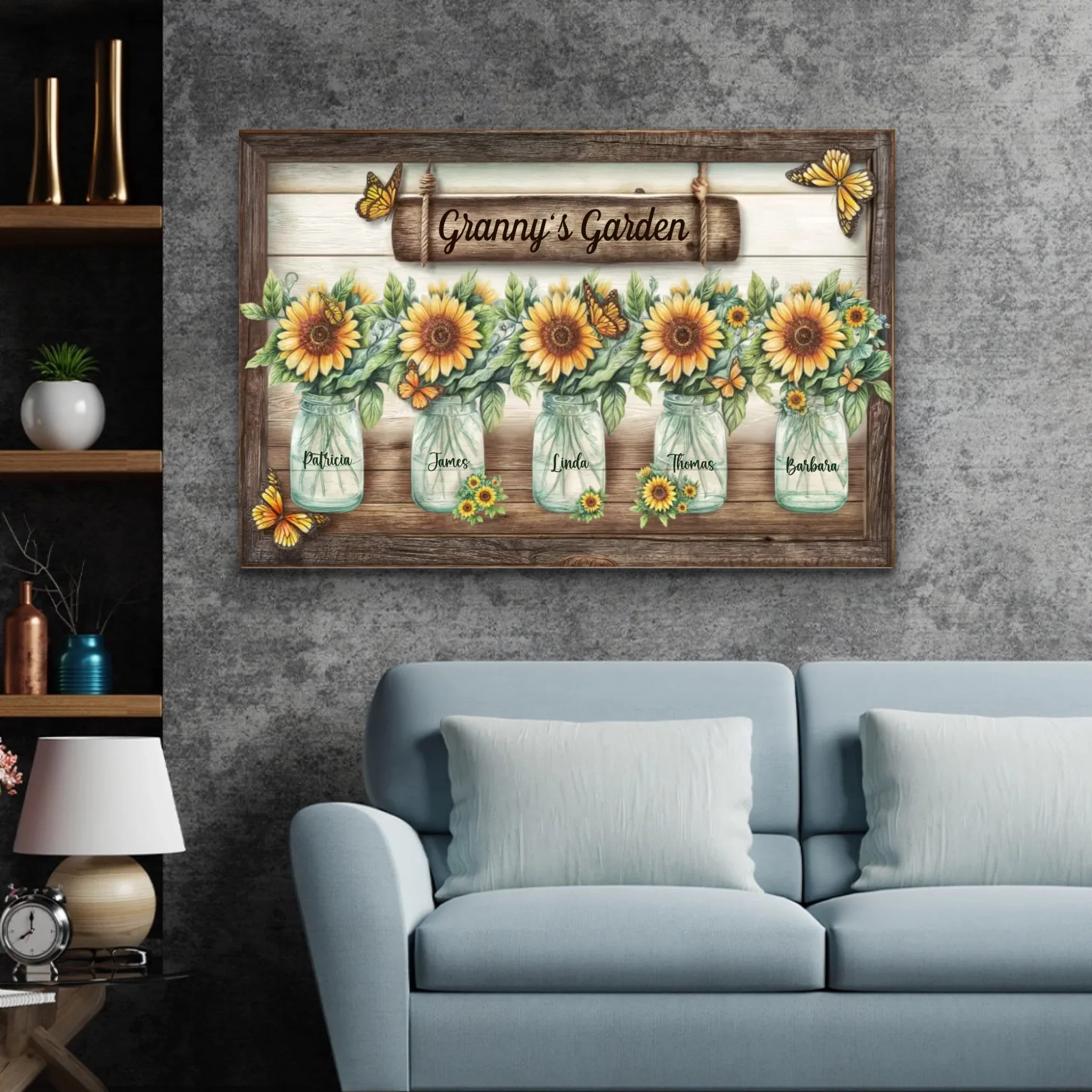 Personalized Canvas “Granny’s sunflower garden” - Image 4