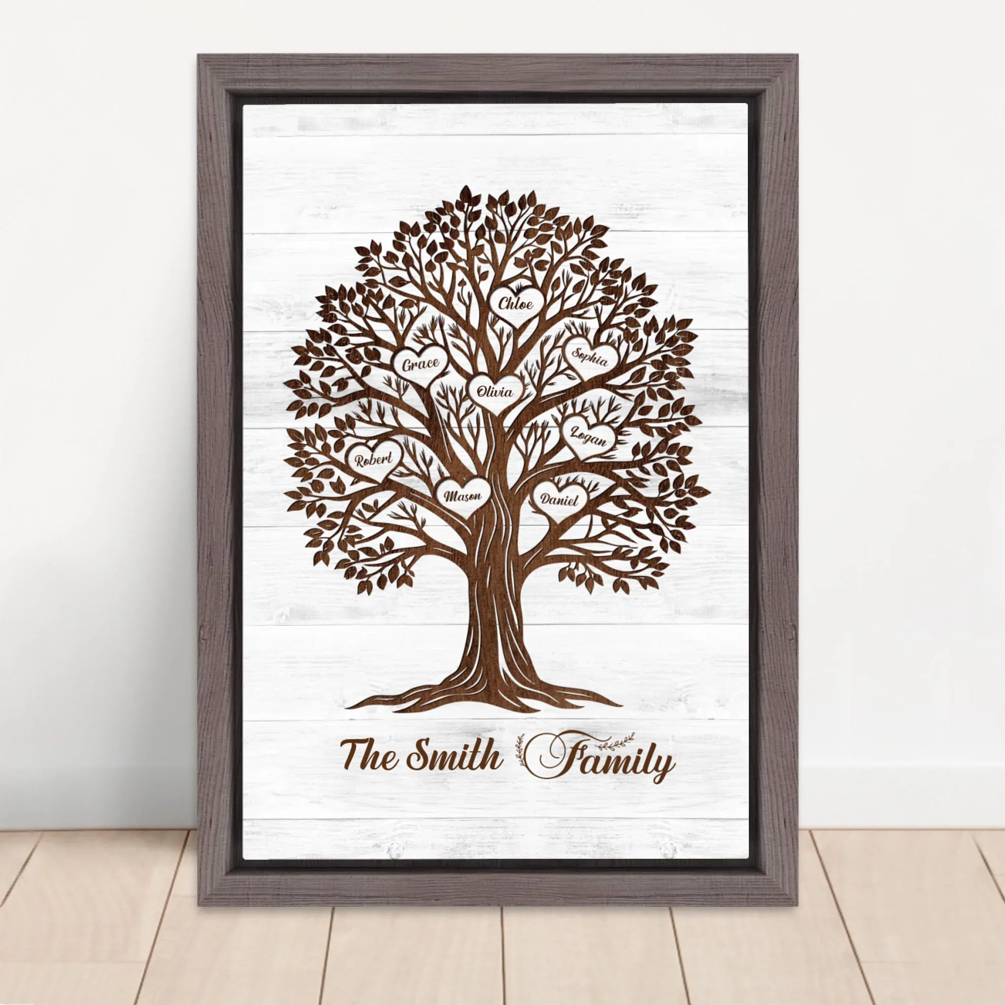Personalized Canvas – Heart Name Family Tree - Image 5